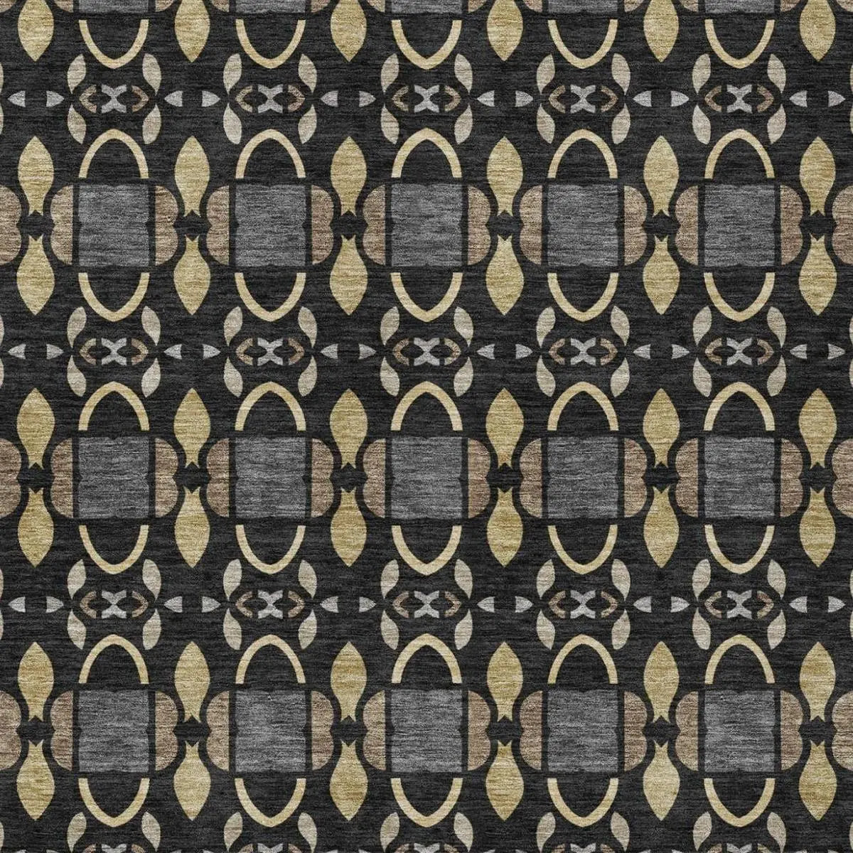 5' X 8' Black And Graphite Striped Washable Indoor Outdoor Area Rug Homeroots Outdoor