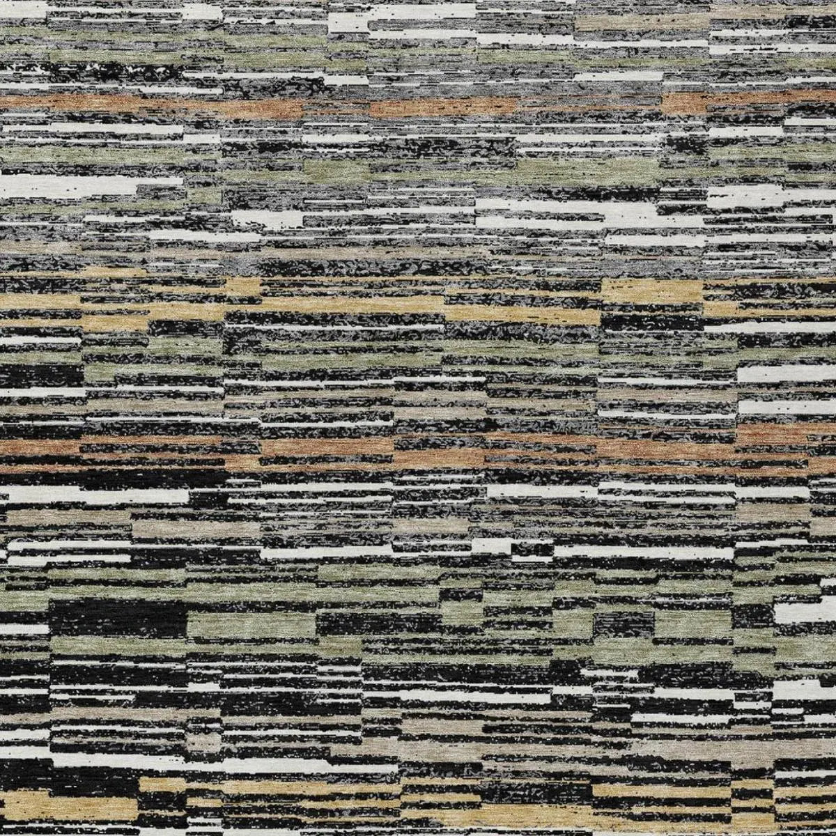 5' X 8' Black And Graphite Striped Washable Indoor Outdoor Area Rug Homeroots Outdoor