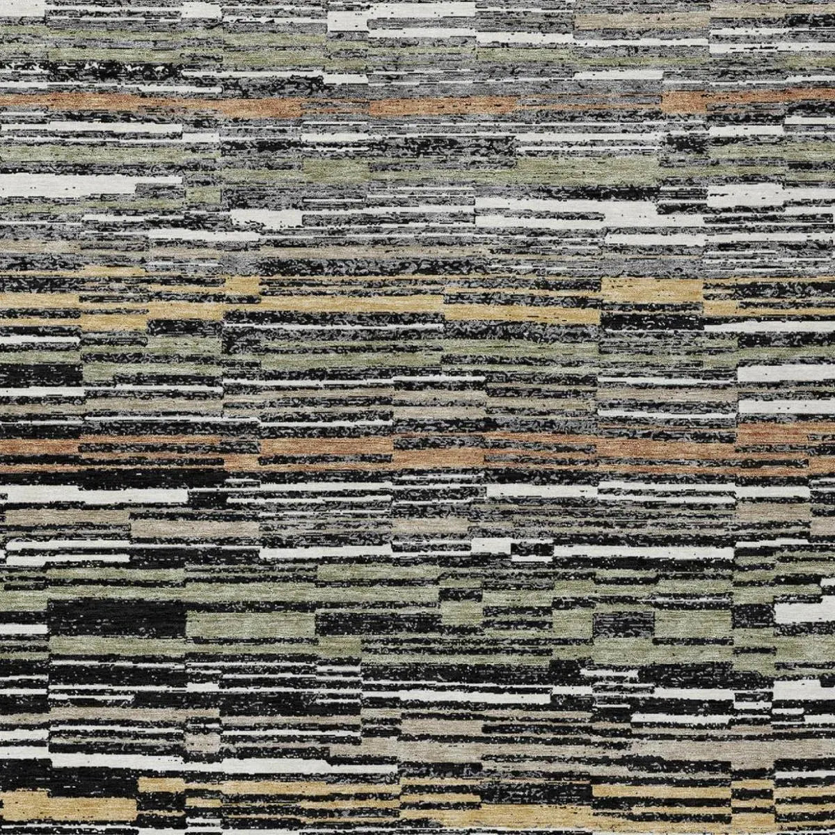 5' X 8' Black And Graphite Striped Washable Indoor Outdoor Area Rug Homeroots Outdoor