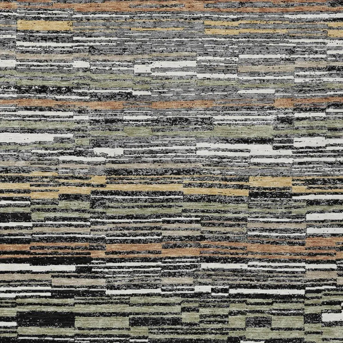 5' X 8' Black And Graphite Striped Washable Indoor Outdoor Area Rug Homeroots Outdoor
