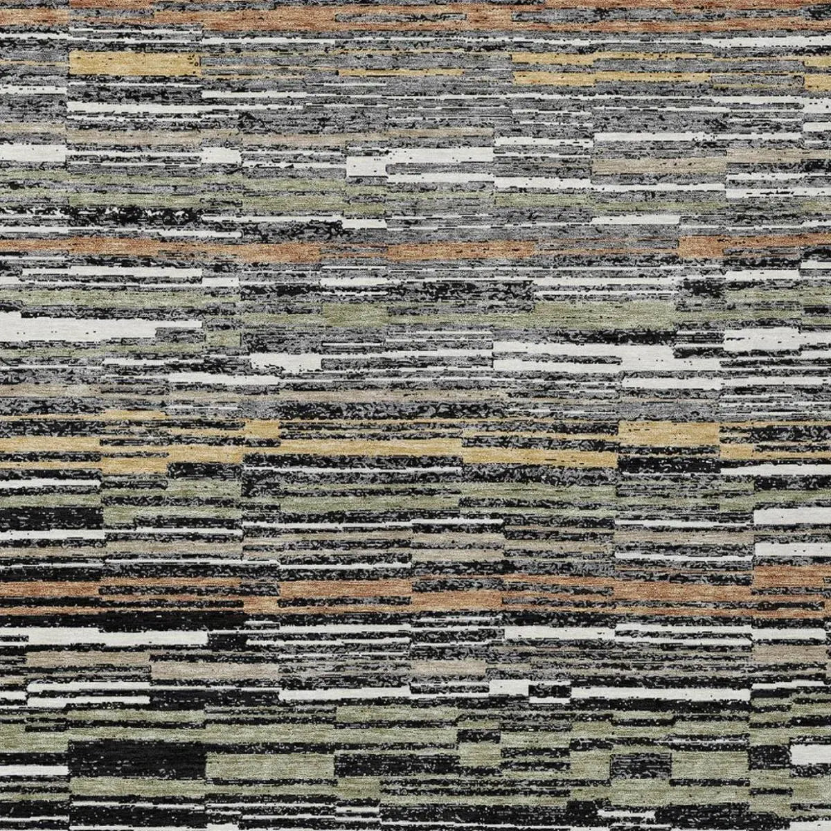 5' X 8' Black And Graphite Striped Washable Indoor Outdoor Area Rug Homeroots Outdoor