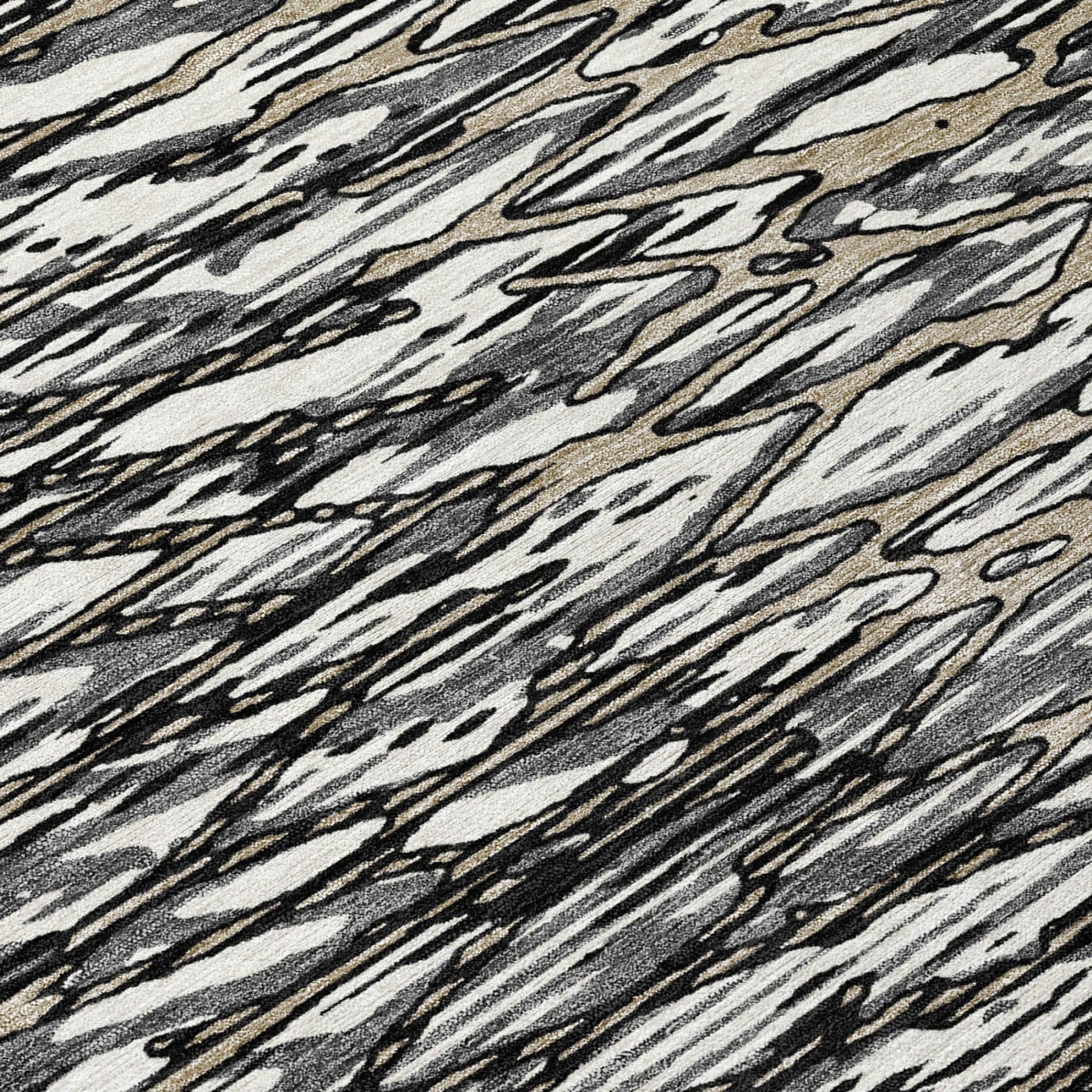 5' X 8' Black And Gray Abstract Washable Indoor Outdoor Area Rug Homeroots Outdoor