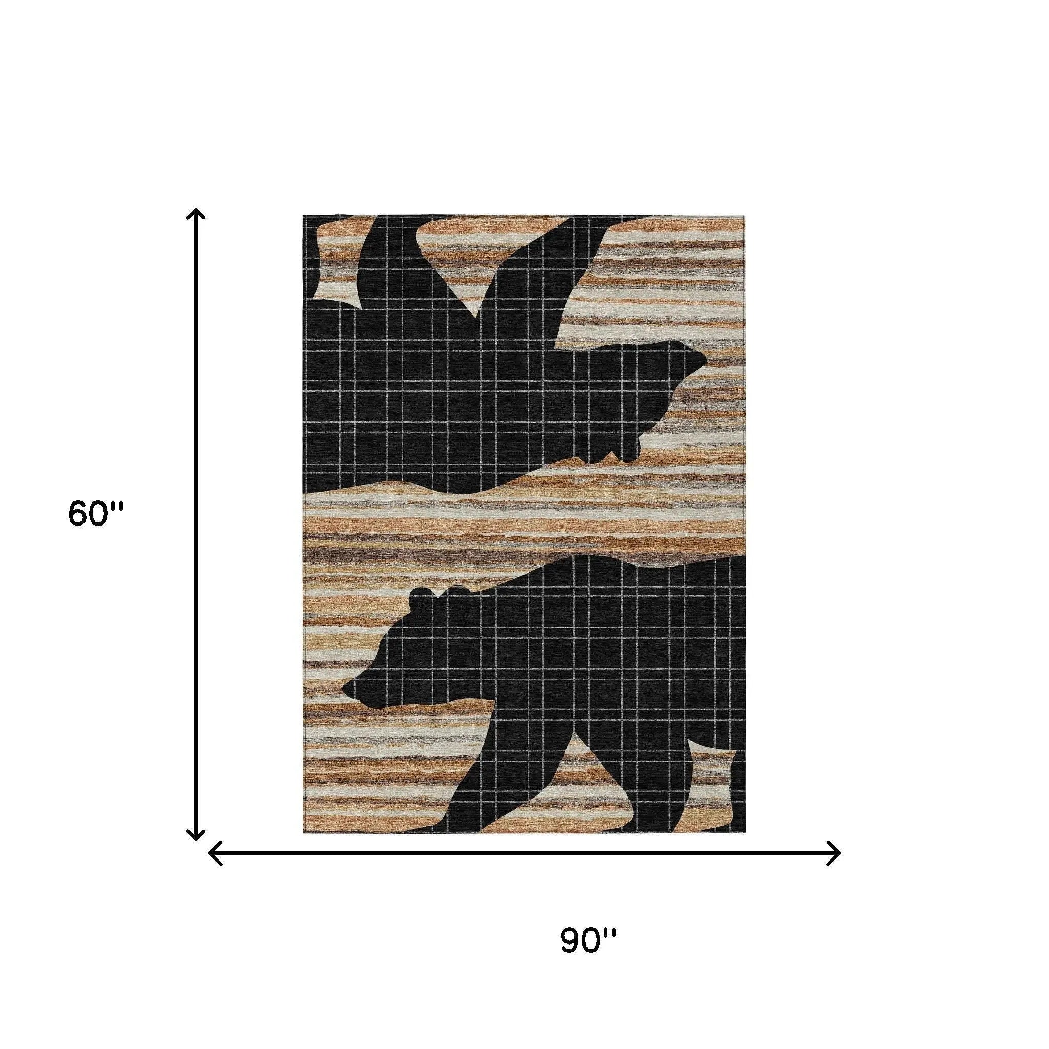 5' X 8' Black And Gray Abstract Washable Indoor Outdoor Area Rug Homeroots Outdoor