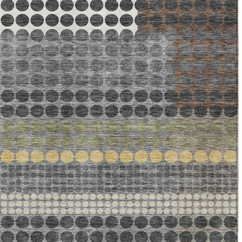 5' X 8' Black And Gray Geometric Washable Indoor Outdoor Area Rug Homeroots Outdoor