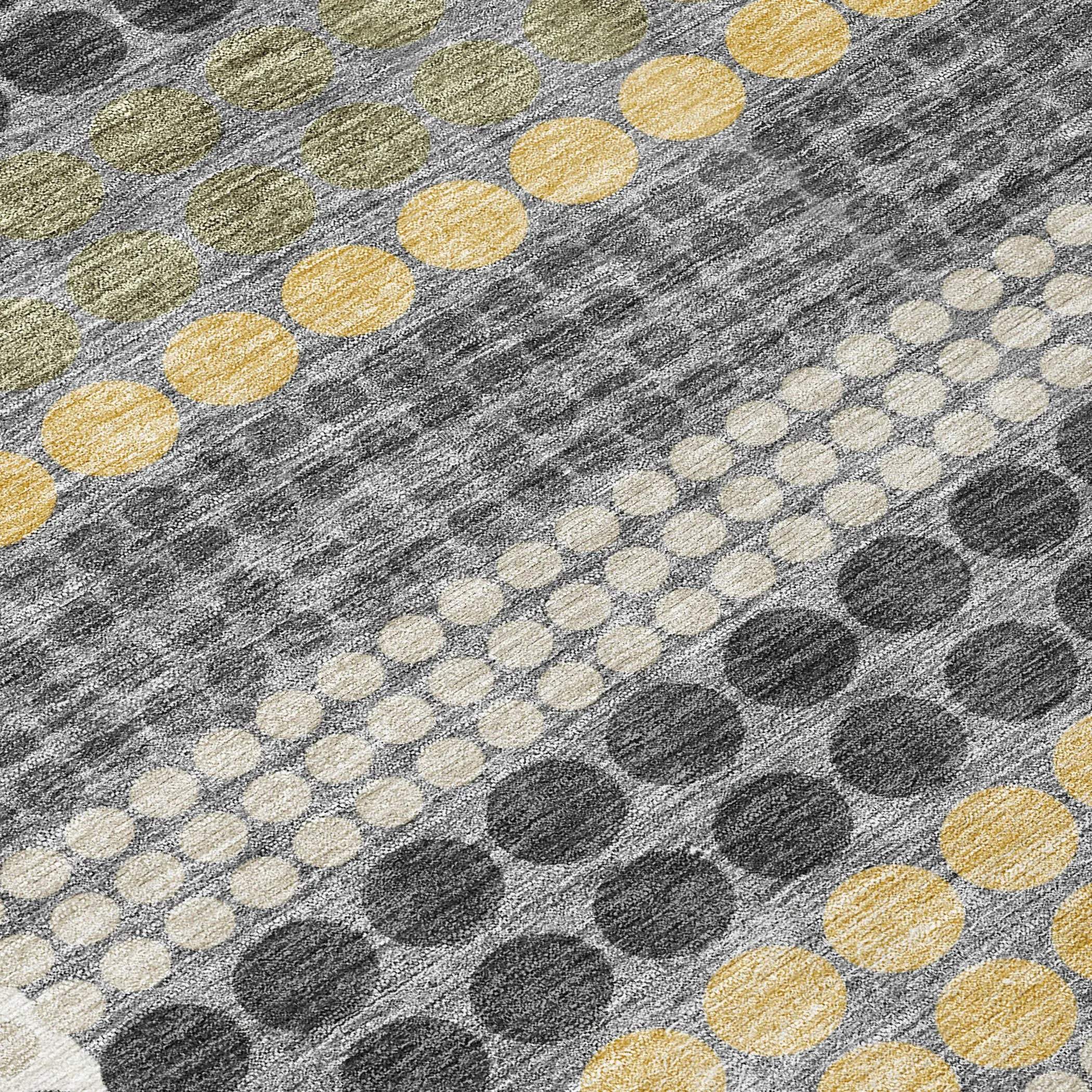 5' X 8' Black And Gray Geometric Washable Indoor Outdoor Area Rug Homeroots Outdoor