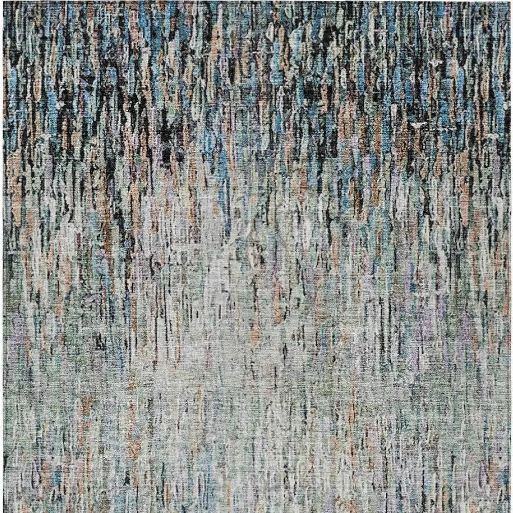 5' X 8' Black And Gray Striped Washable Indoor Outdoor Area Rug Homeroots Outdoor