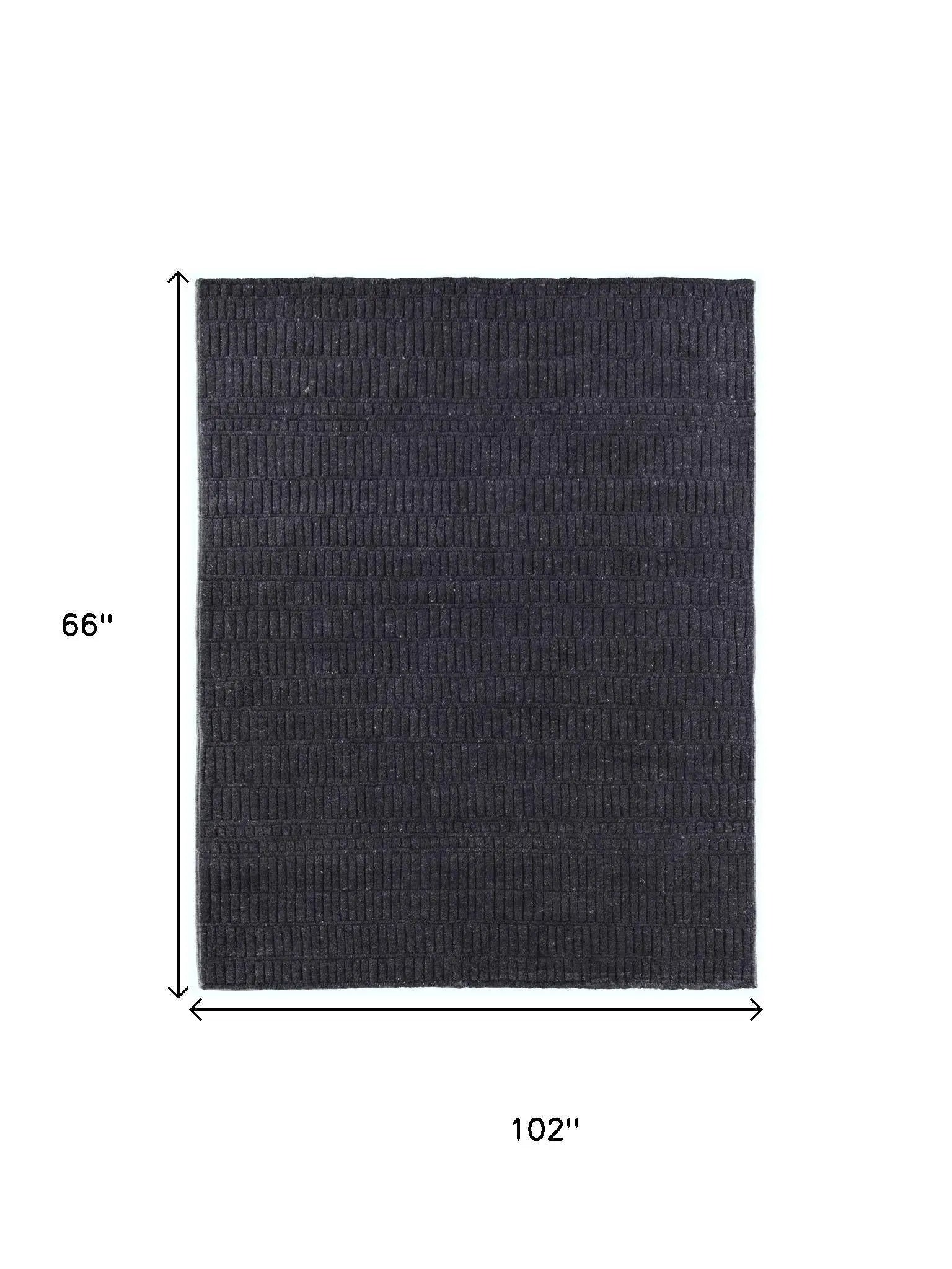 5' X 8' Black And Gray Wool Hand Knotted Area Rug Homeroots Home Decor