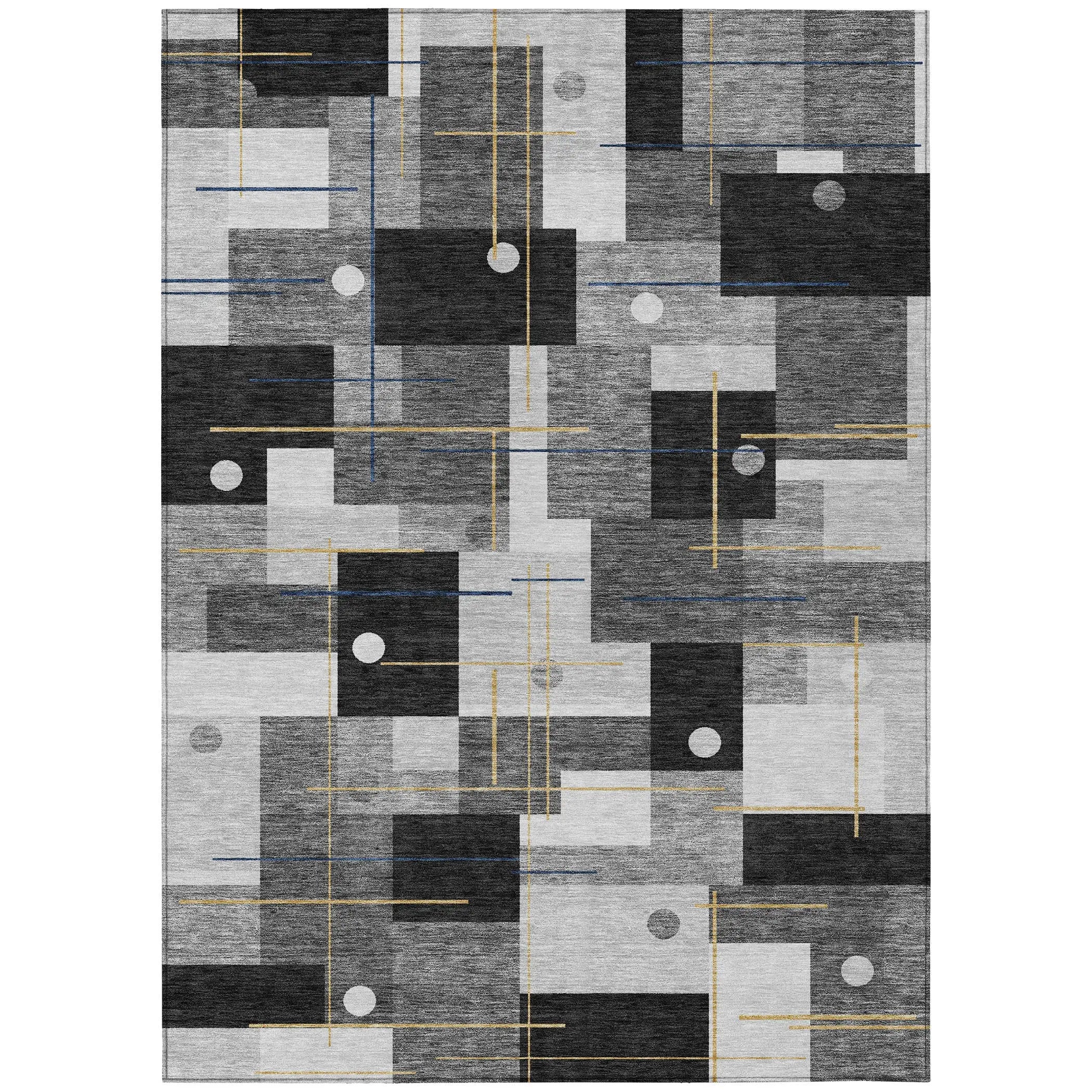 5' X 8' Black And Green Geometric Washable Indoor Outdoor Area Rug Homeroots Outdoor