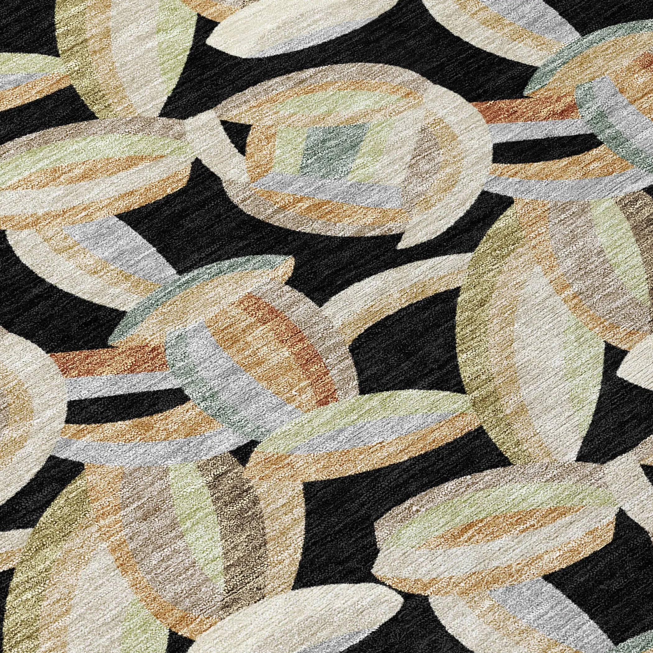 5' X 8' Black And Ivory Abstract Washable Indoor Outdoor Area Rug Homeroots Outdoor