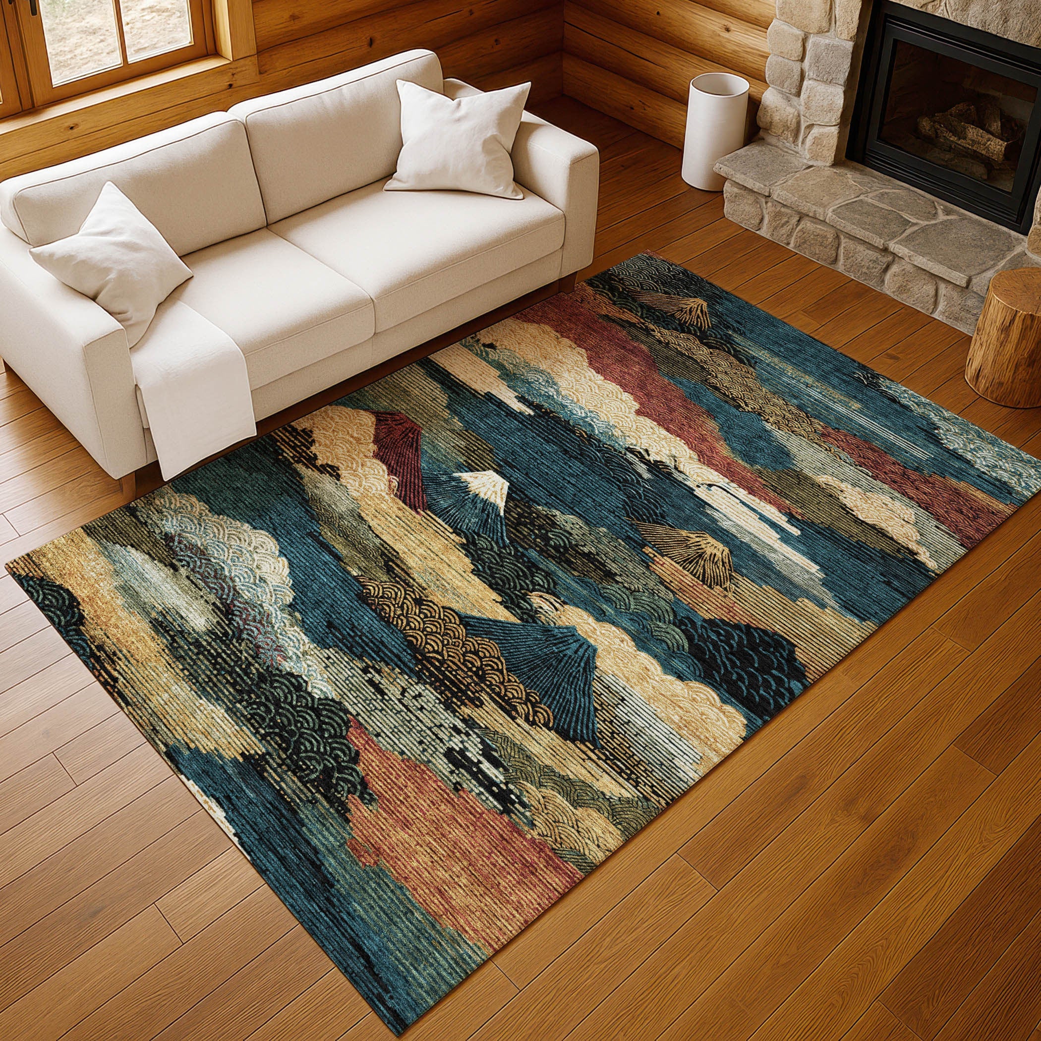 5' X 8' Black And Ivory Abstract Washable Indoor Outdoor Area Rug Homeroots Outdoor