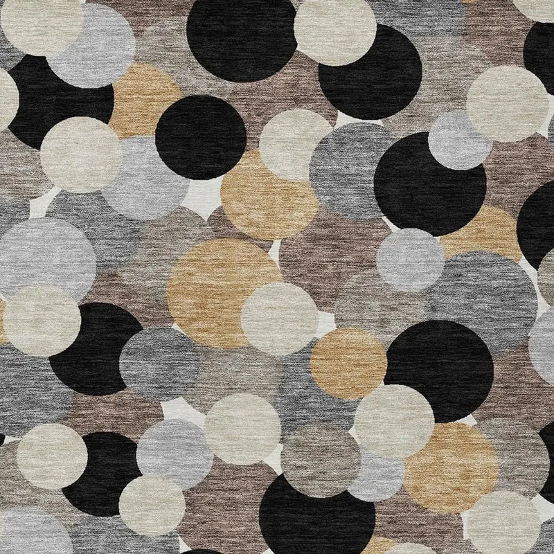 5' X 8' Black And Ivory Geometric Washable Indoor Outdoor Area Rug Homeroots Outdoor