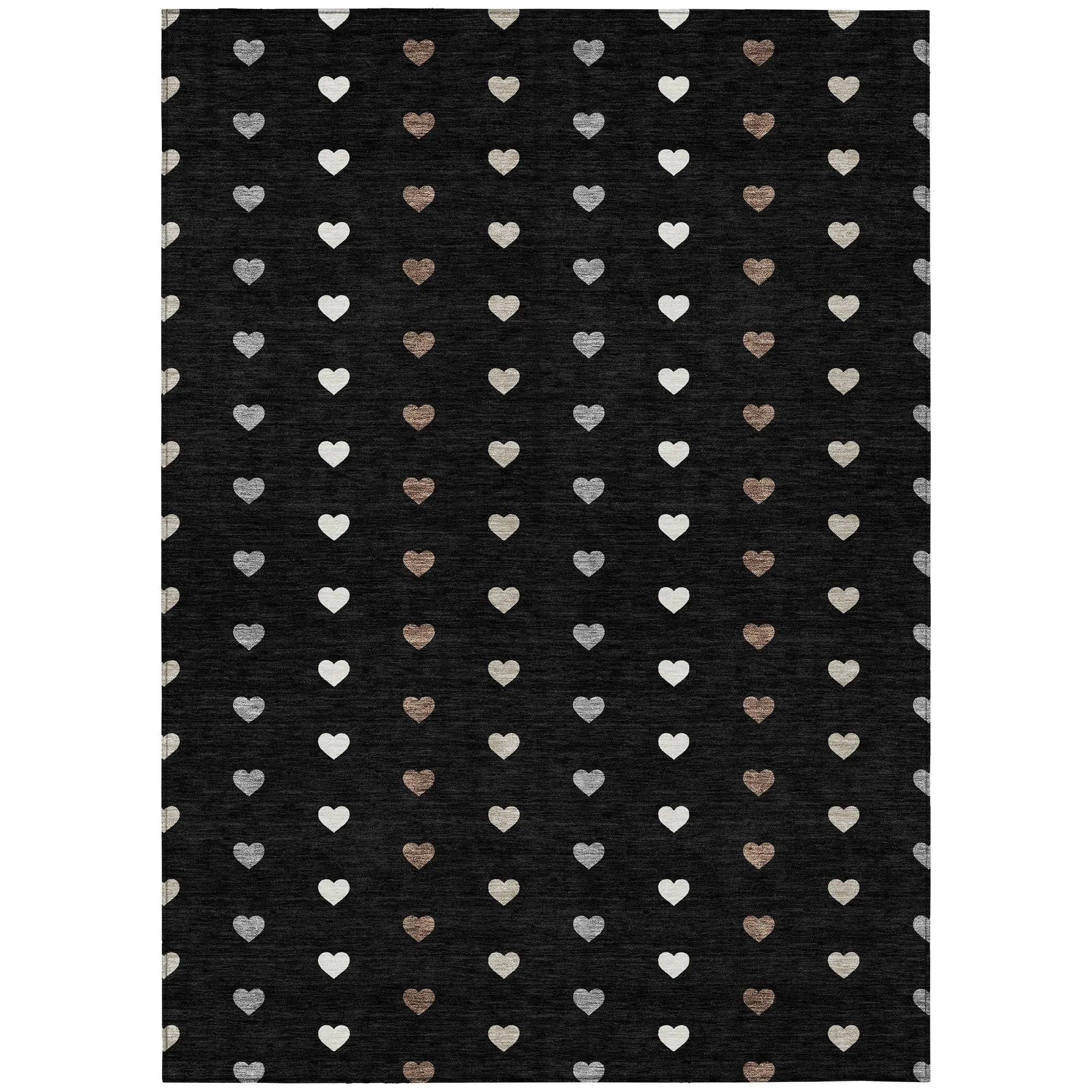 5' X 8' Black And Ivory Geometric Washable Indoor Outdoor Area Rug Homeroots Outdoor