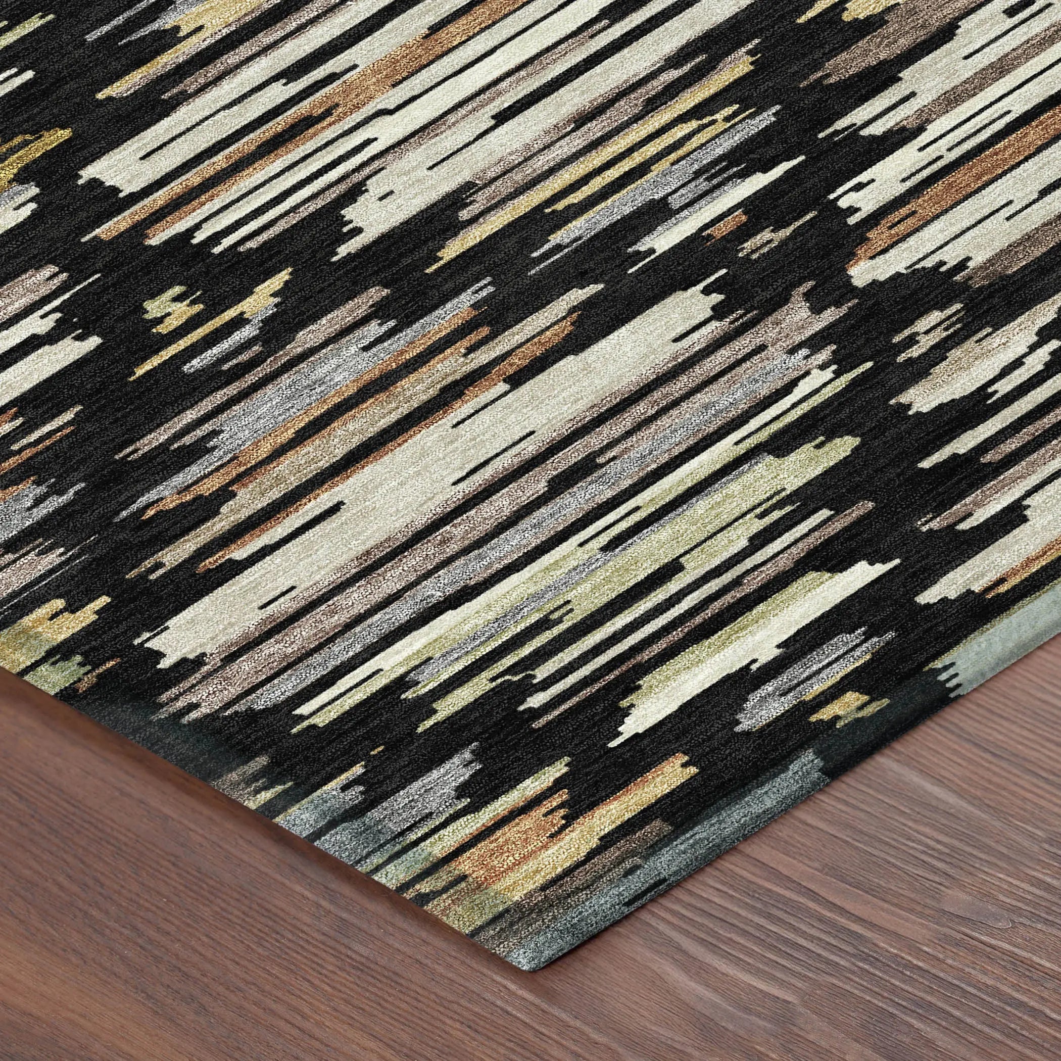 5' X 8' Black And Ivory Southwestern Washable Indoor Outdoor Area Rug Homeroots Outdoor