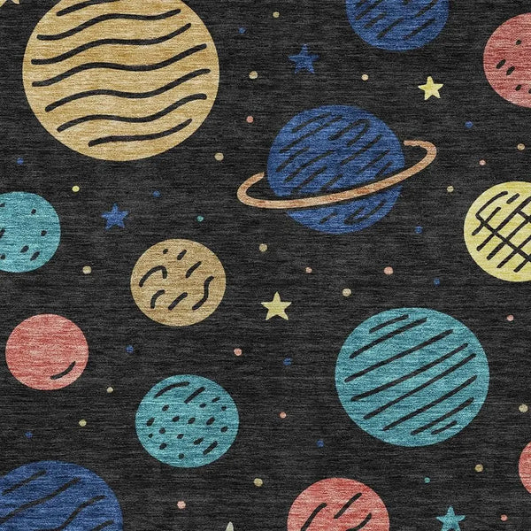 5' X 8' Black And Navy Blue Floral Washable Indoor Outdoor Area Rug Homeroots Outdoor