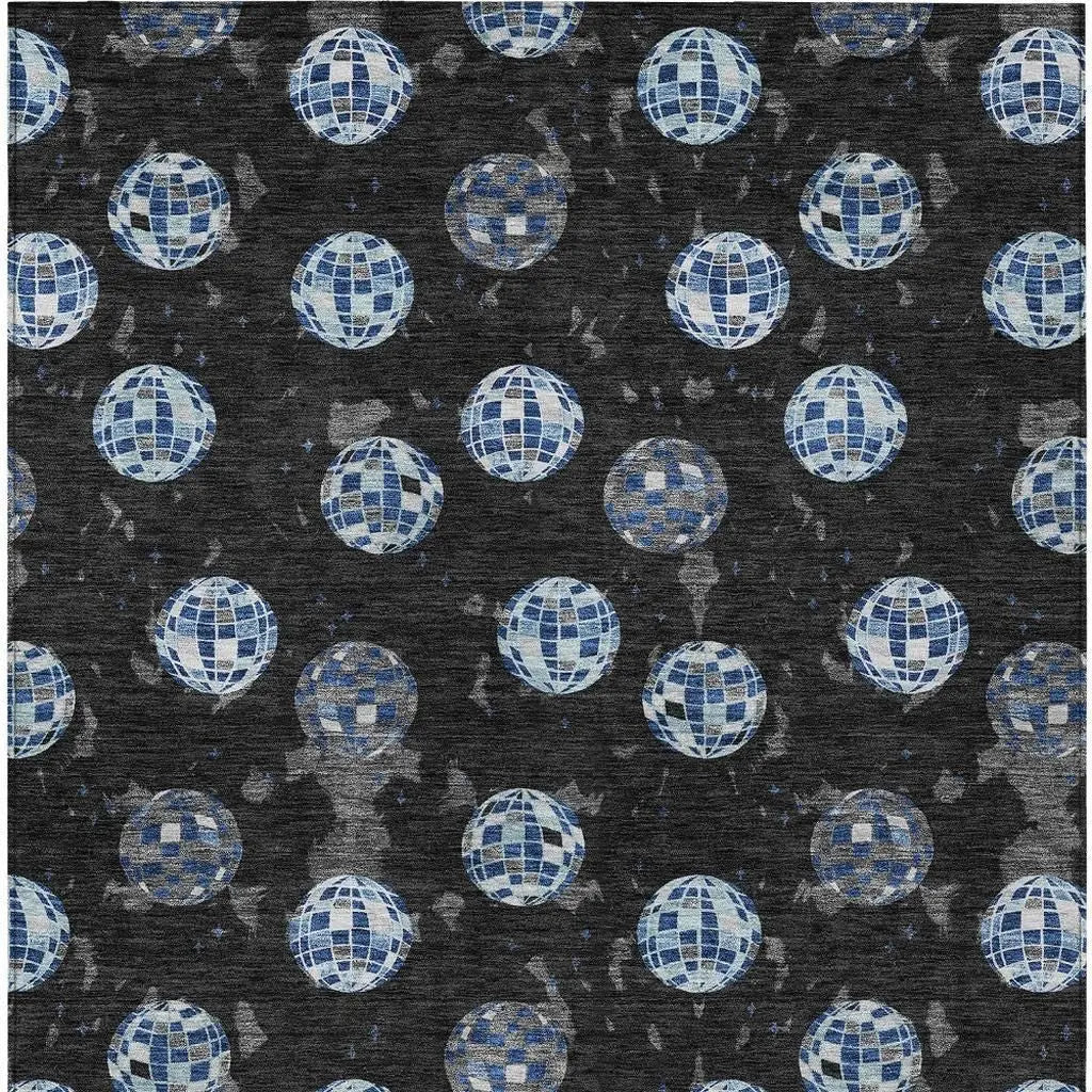 5' X 8' Black And Red Geometric Washable Indoor Outdoor Area Rug Homeroots Outdoor