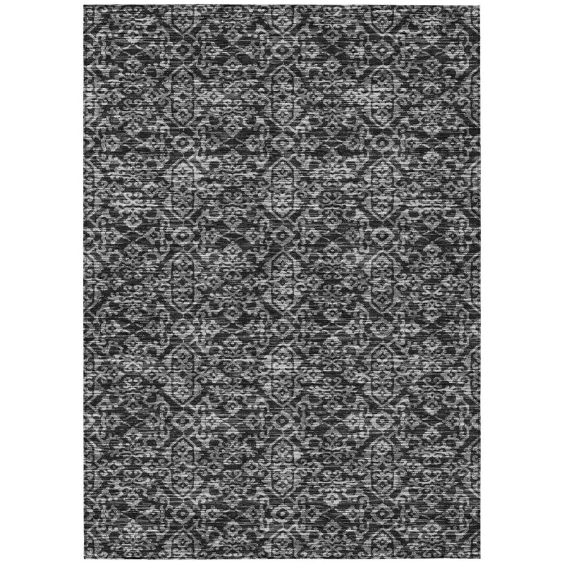5' X 8' Black And Saffron Oriental Washable Indoor Outdoor Area Rug Homeroots Outdoor