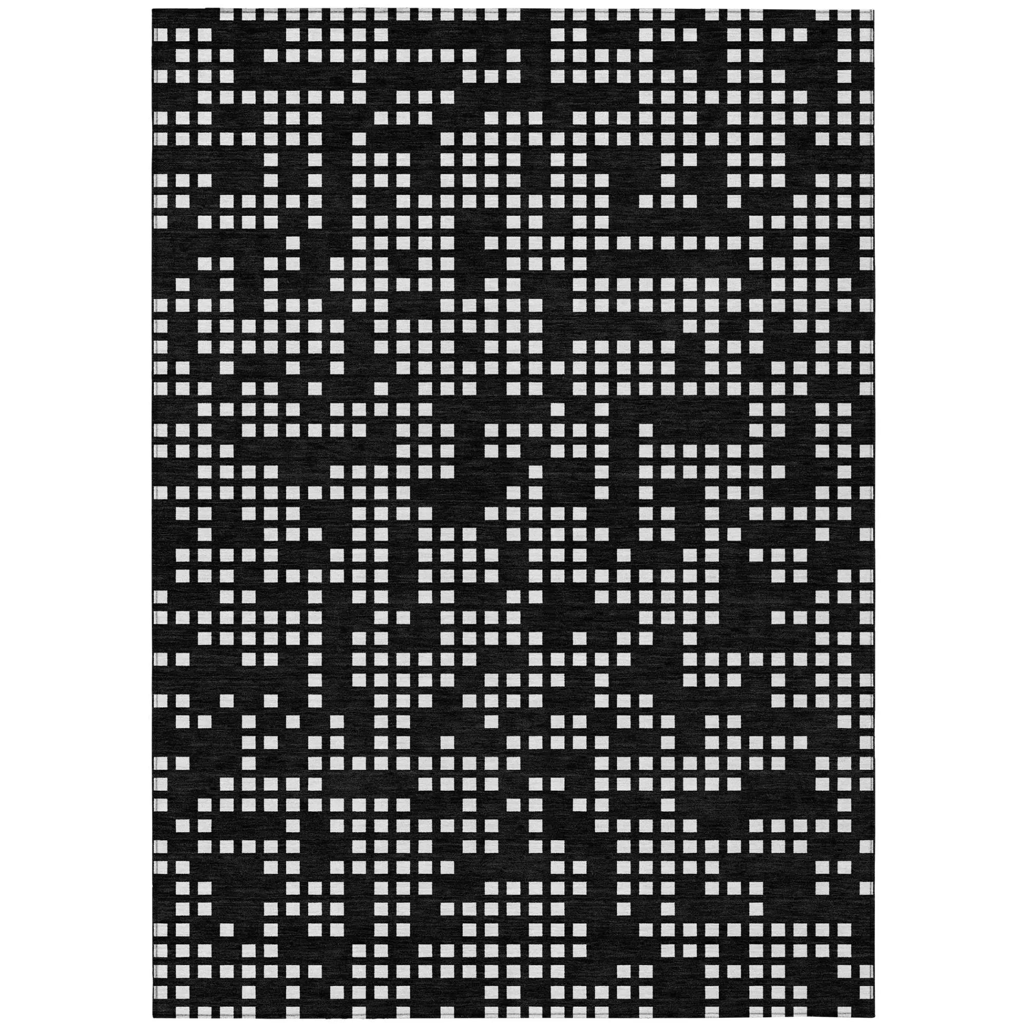 5' X 8' Black And White Abstract Washable Indoor Outdoor Area Rug Homeroots Outdoor