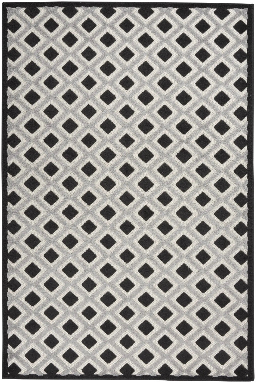 5' X 8' Black And White Indoor Outdoor Area Rug Homeroots Outdoor