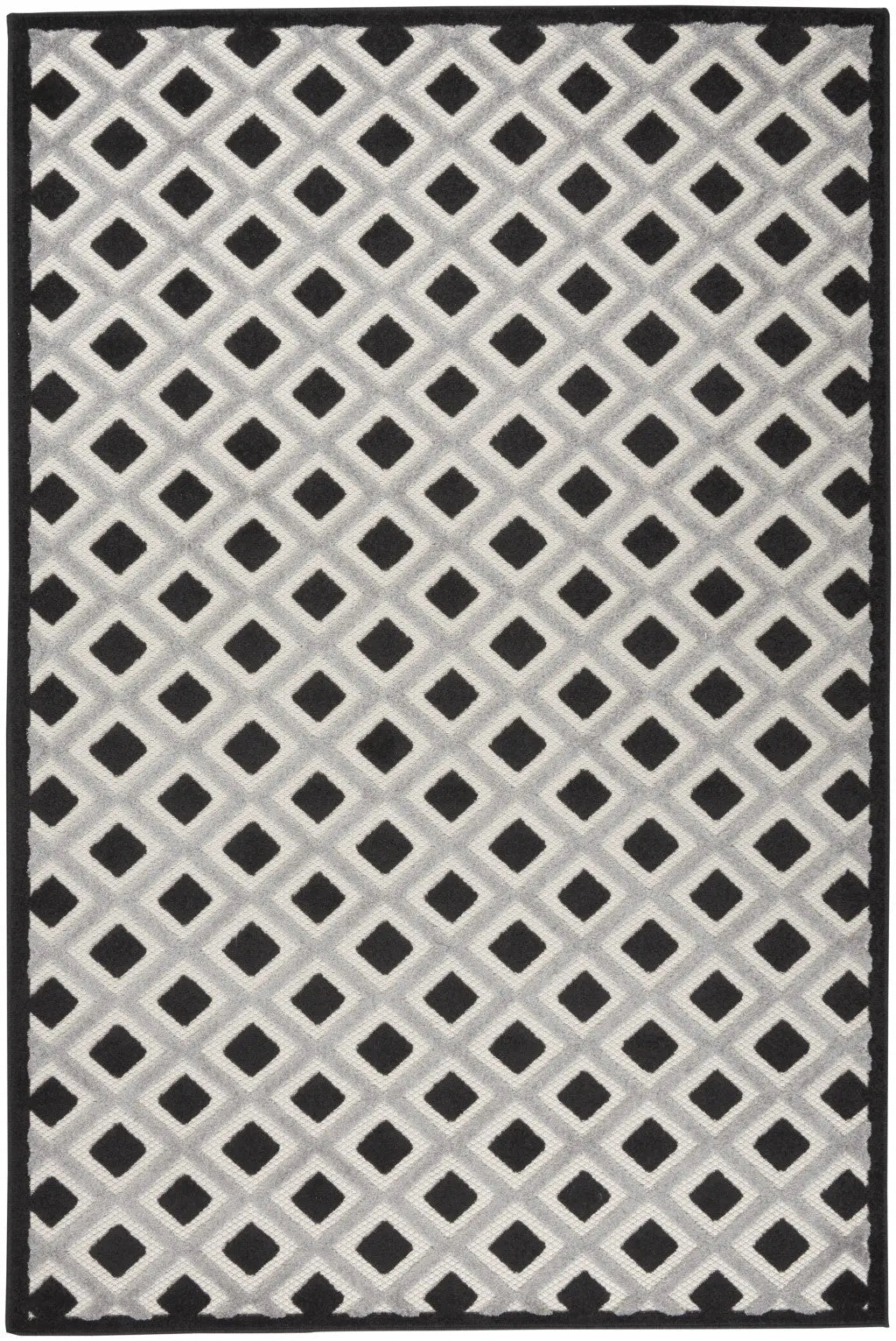 5' X 8' Black And White Indoor Outdoor Area Rug Homeroots Outdoor