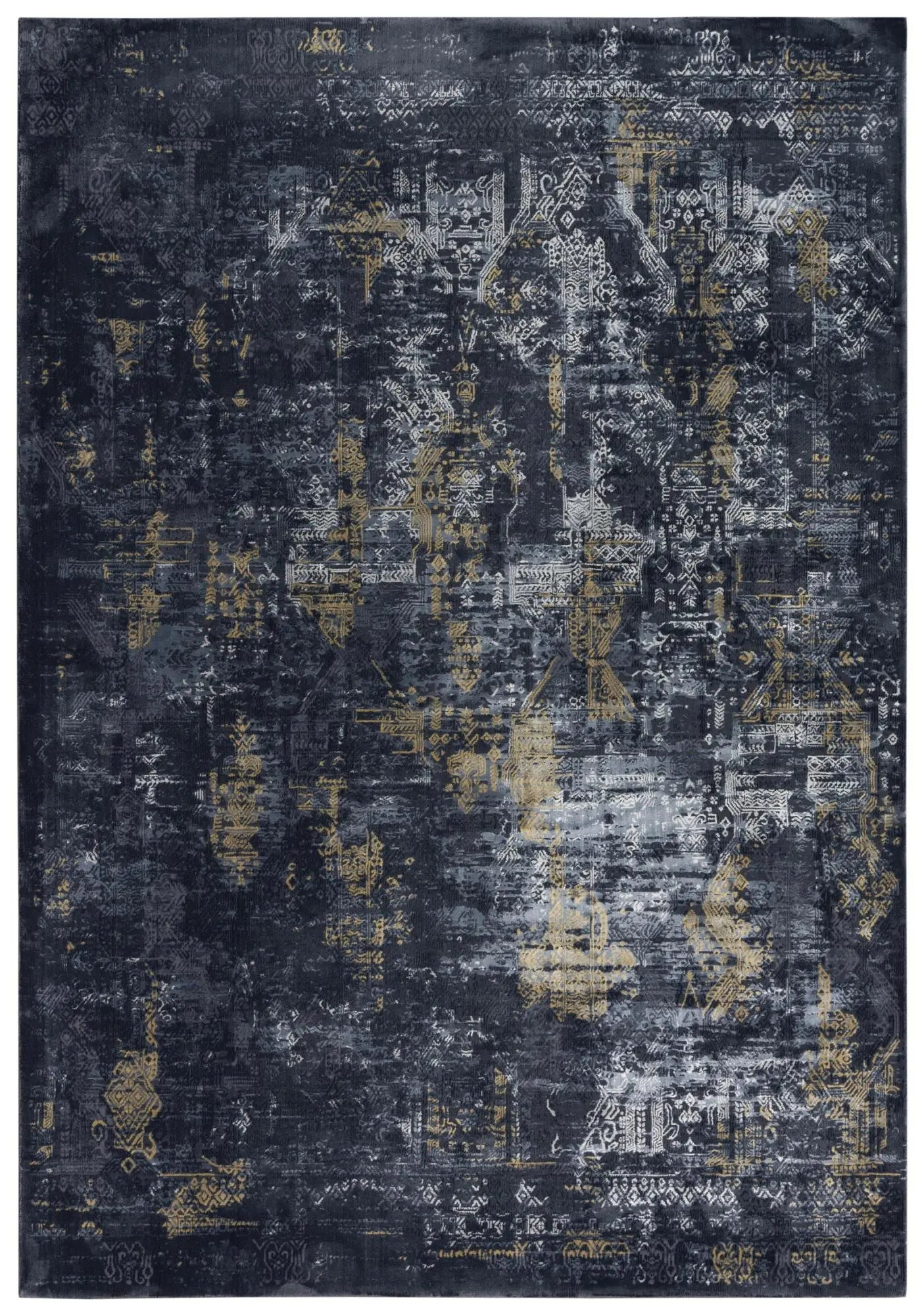5' X 8' Black Gray Beige And Ivory Abstract Area Rug Homeroots Home Decor