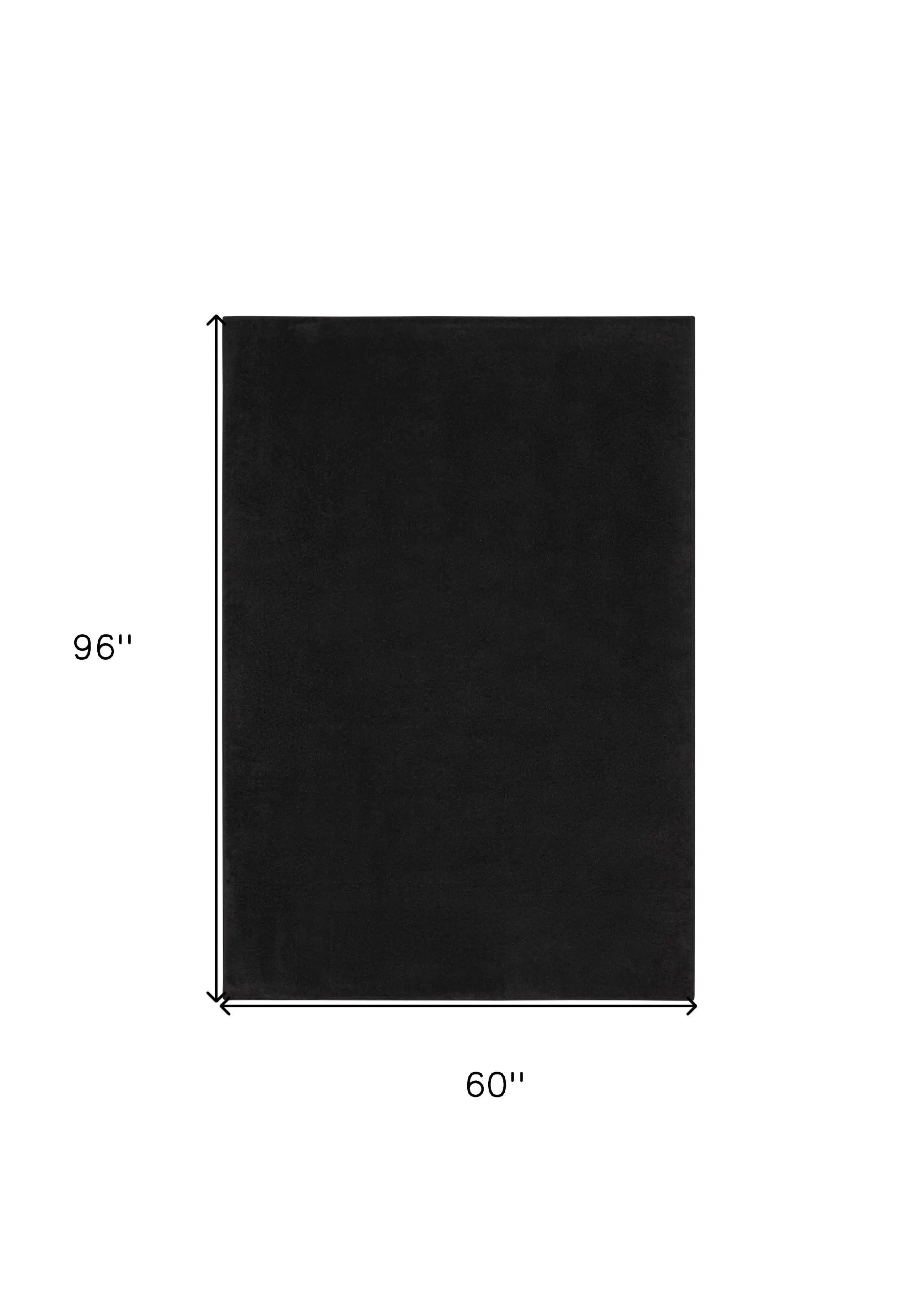 5' X 8' Black Power Loom Area Rug Homeroots Outdoor