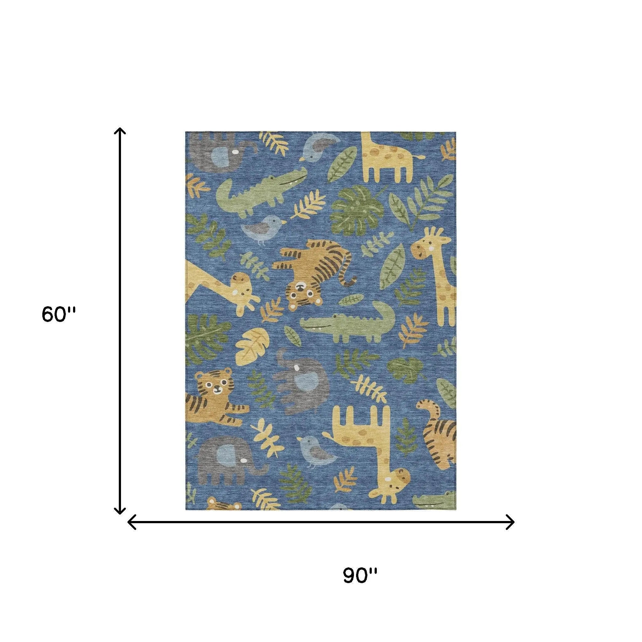 5' X 8' Blue And Beige Abstract Washable Indoor Outdoor Area Rug Homeroots Outdoor