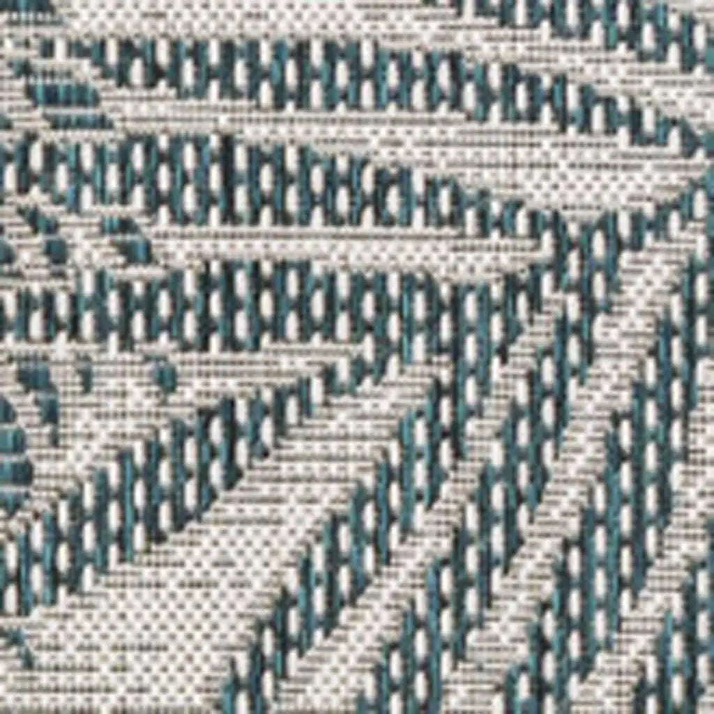 5' X 8' Blue And Cream Floral Indoor Outdoor Area Rug - GreatEagleInc