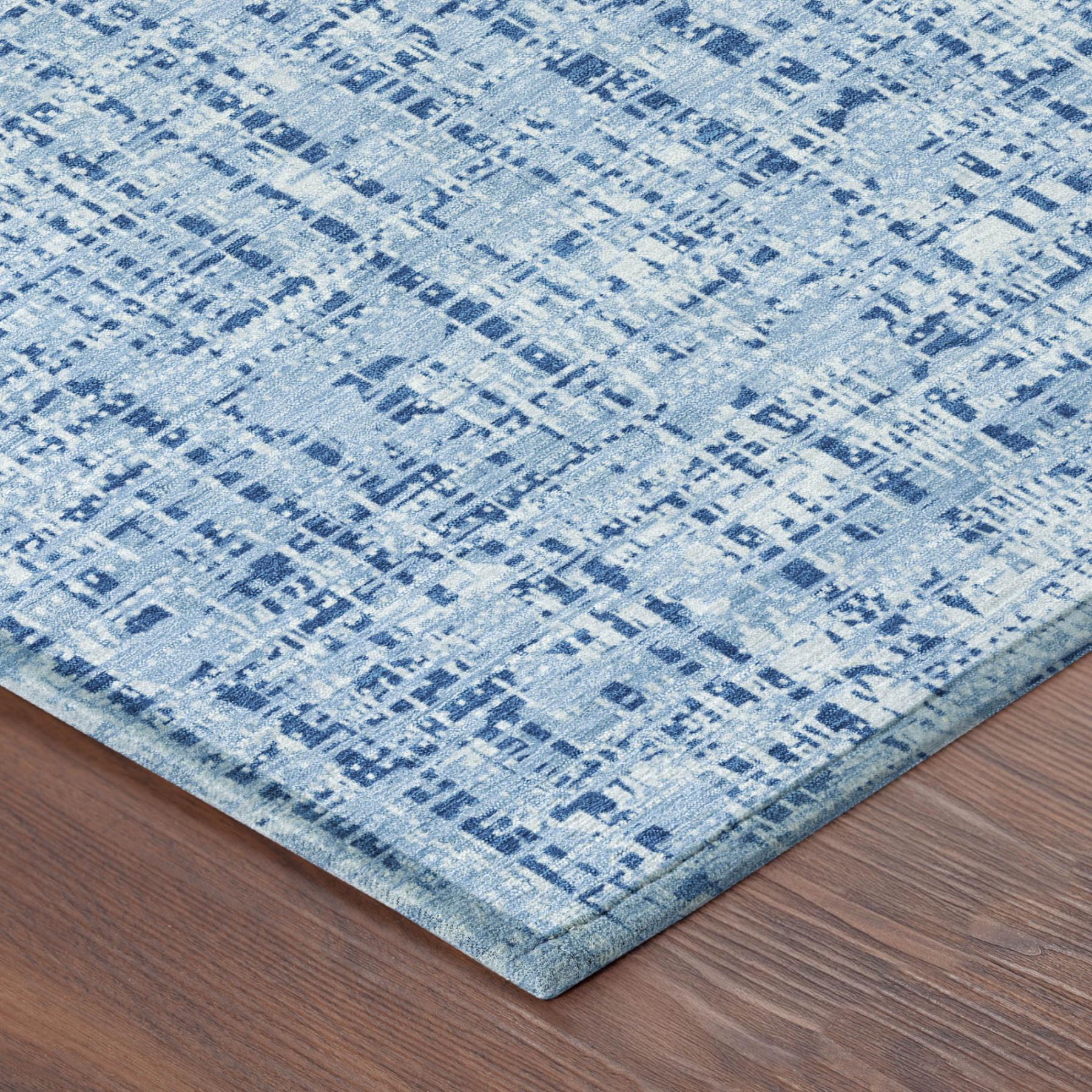 5' X 8' Blue And Denim Blue Abstract Washable Indoor Outdoor Area Rug Homeroots Outdoor