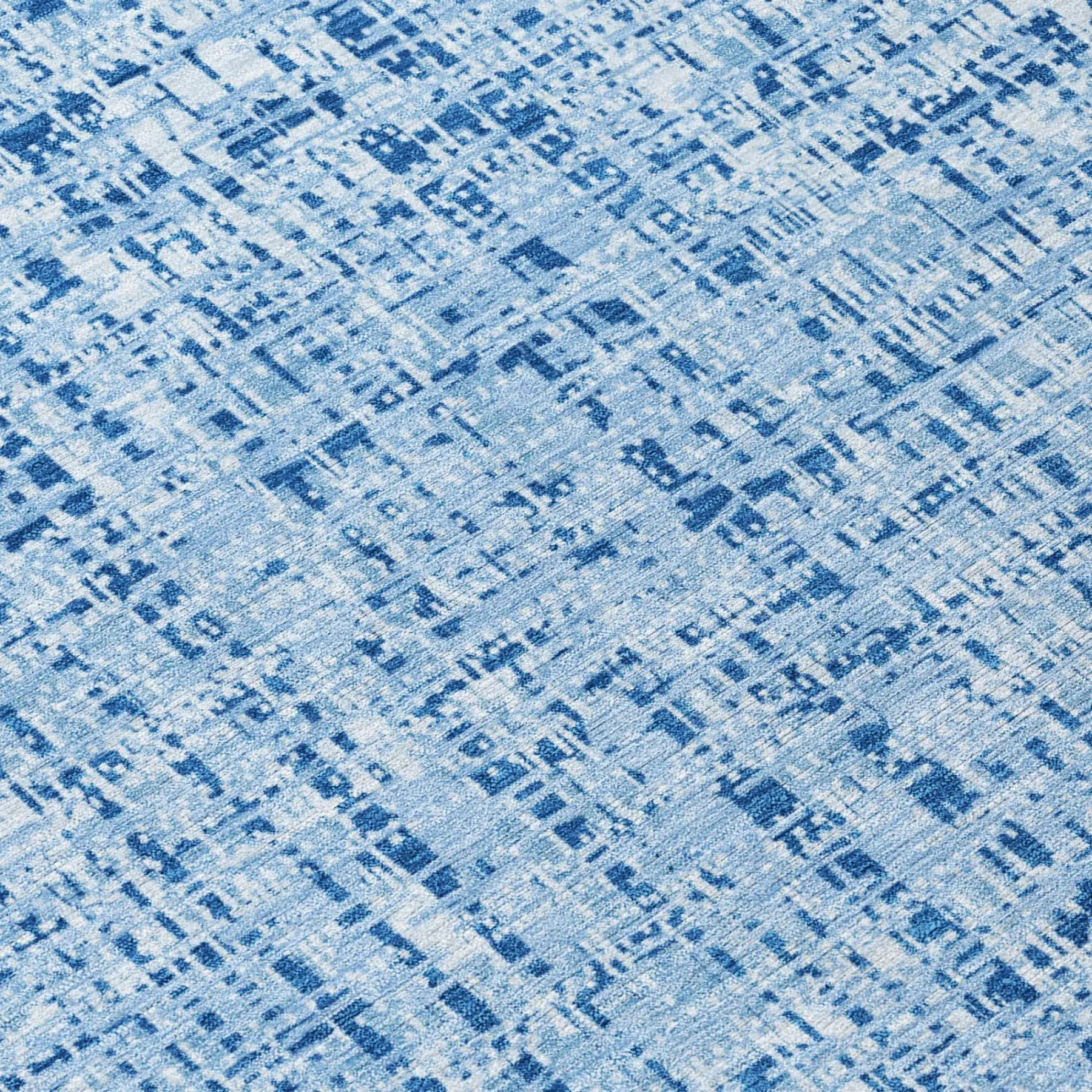 5' X 8' Blue And Denim Blue Abstract Washable Indoor Outdoor Area Rug Homeroots Outdoor