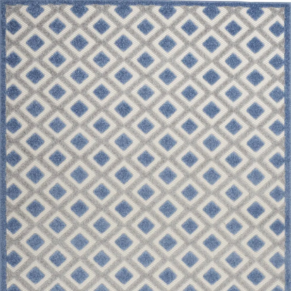 5' X 8' Blue And Gray Geometric Indoor Outdoor Area Rug Homeroots Outdoor