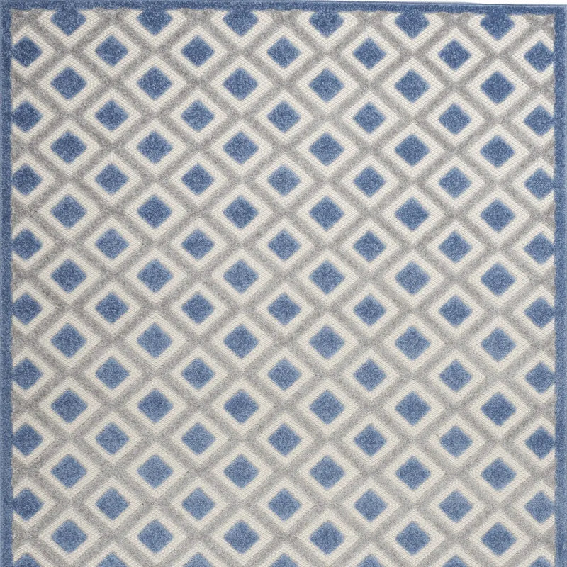 5' X 8' Blue And Gray Geometric Indoor Outdoor Area Rug Homeroots Outdoor