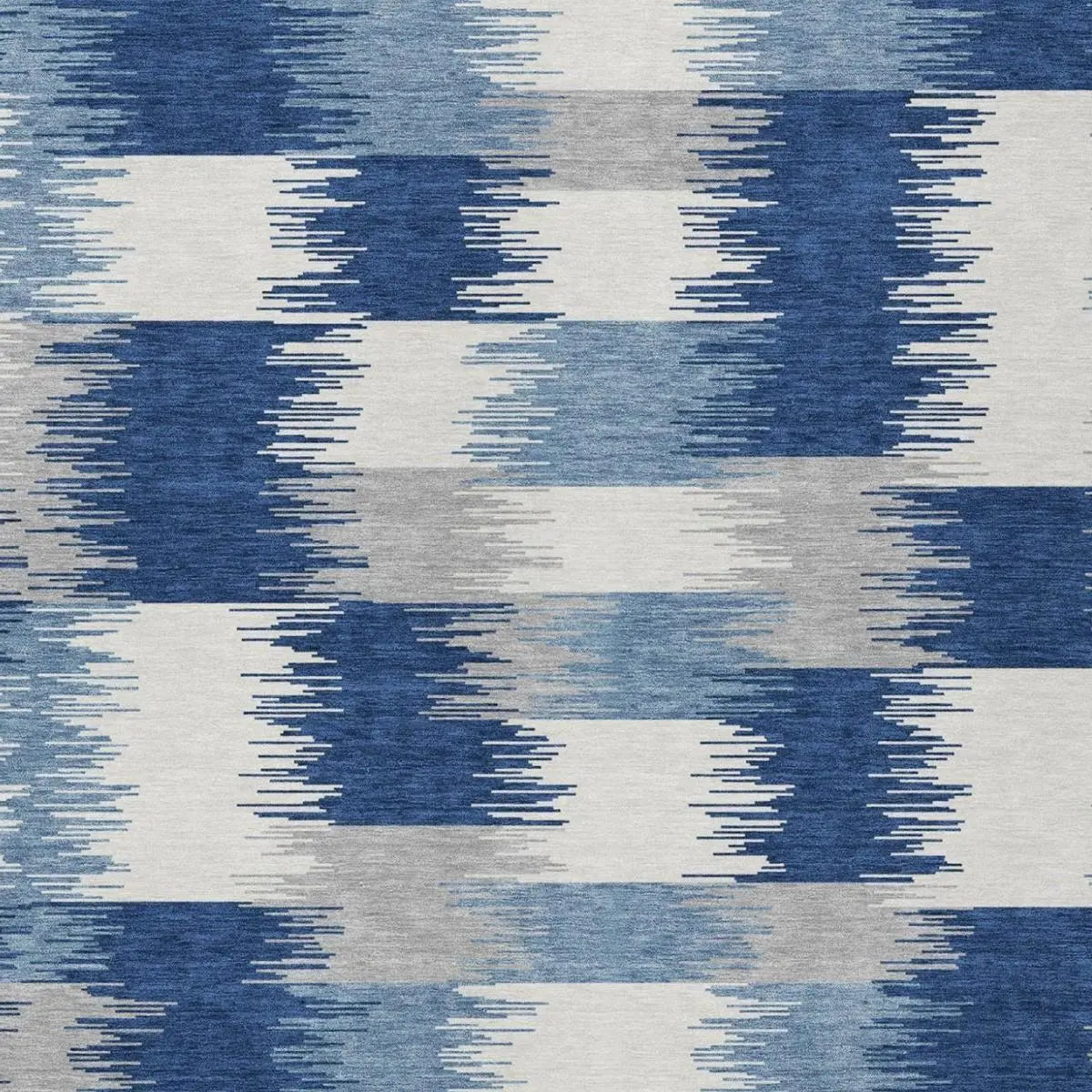 5' X 8' Blue And Ivory Geometric Washable Indoor Outdoor Area Rug Homeroots Outdoor
