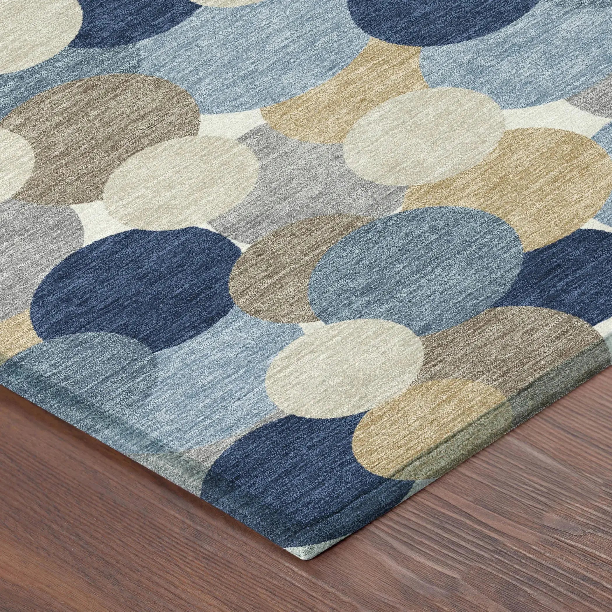 5' X 8' Blue And Navy Blue Geometric Washable Indoor Outdoor Area Rug Homeroots Outdoor