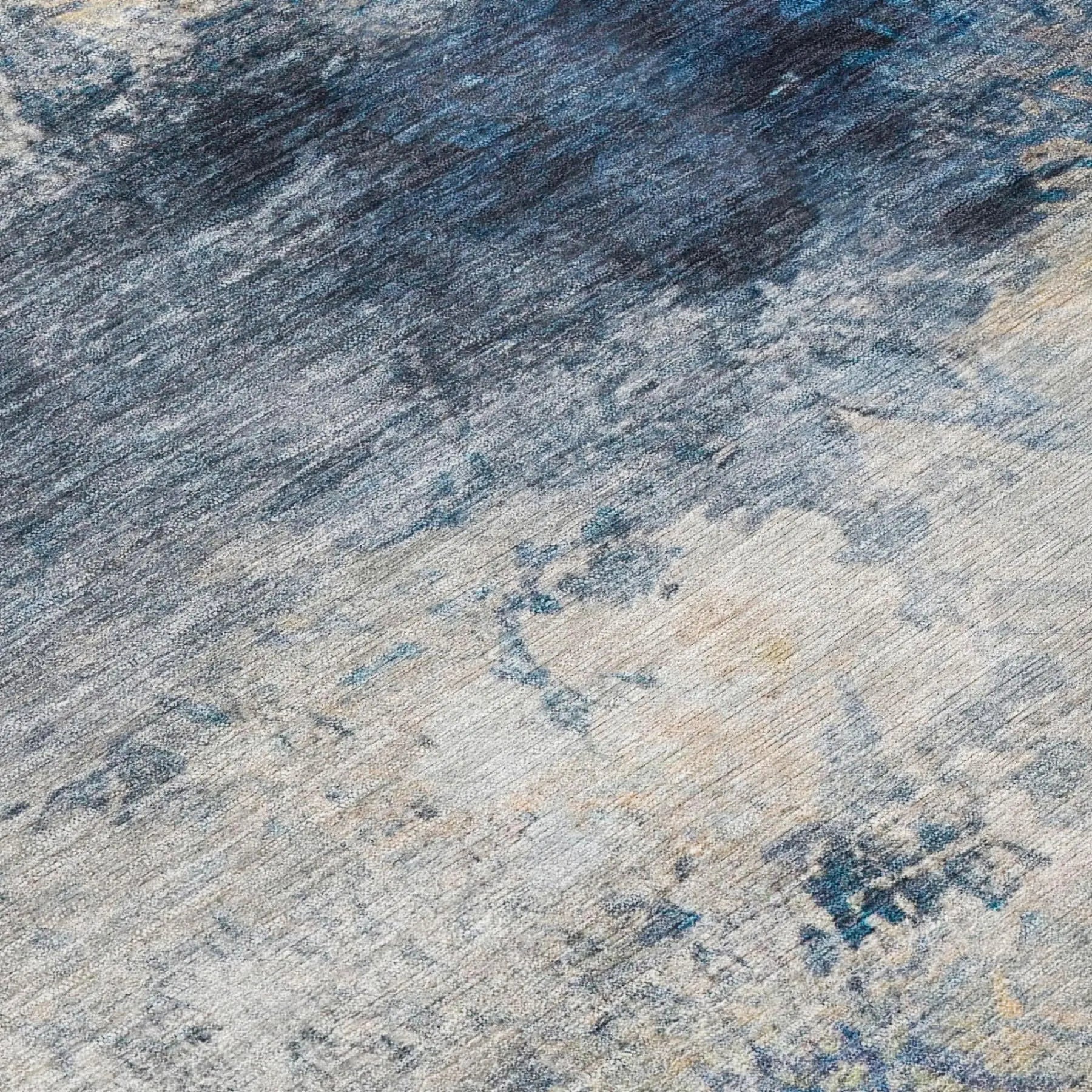 5' X 8' Blue And Silver Abstract Washable Indoor Outdoor Area Rug Homeroots Outdoor