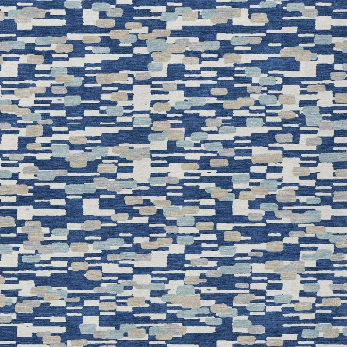 5' X 8' Blue And Silver Geometric Washable Indoor Outdoor Area Rug Homeroots Outdoor
