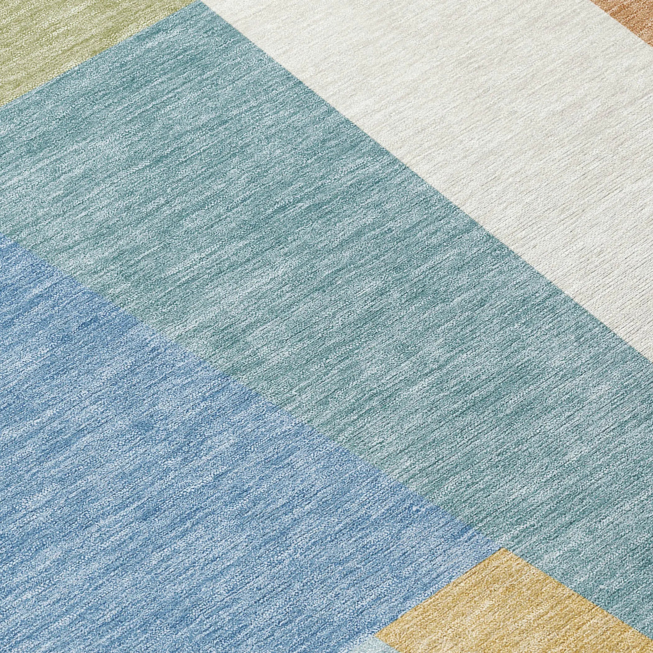 5' X 8' Blue And Teal Blue Geometric Washable Indoor Outdoor Area Rug Homeroots Outdoor
