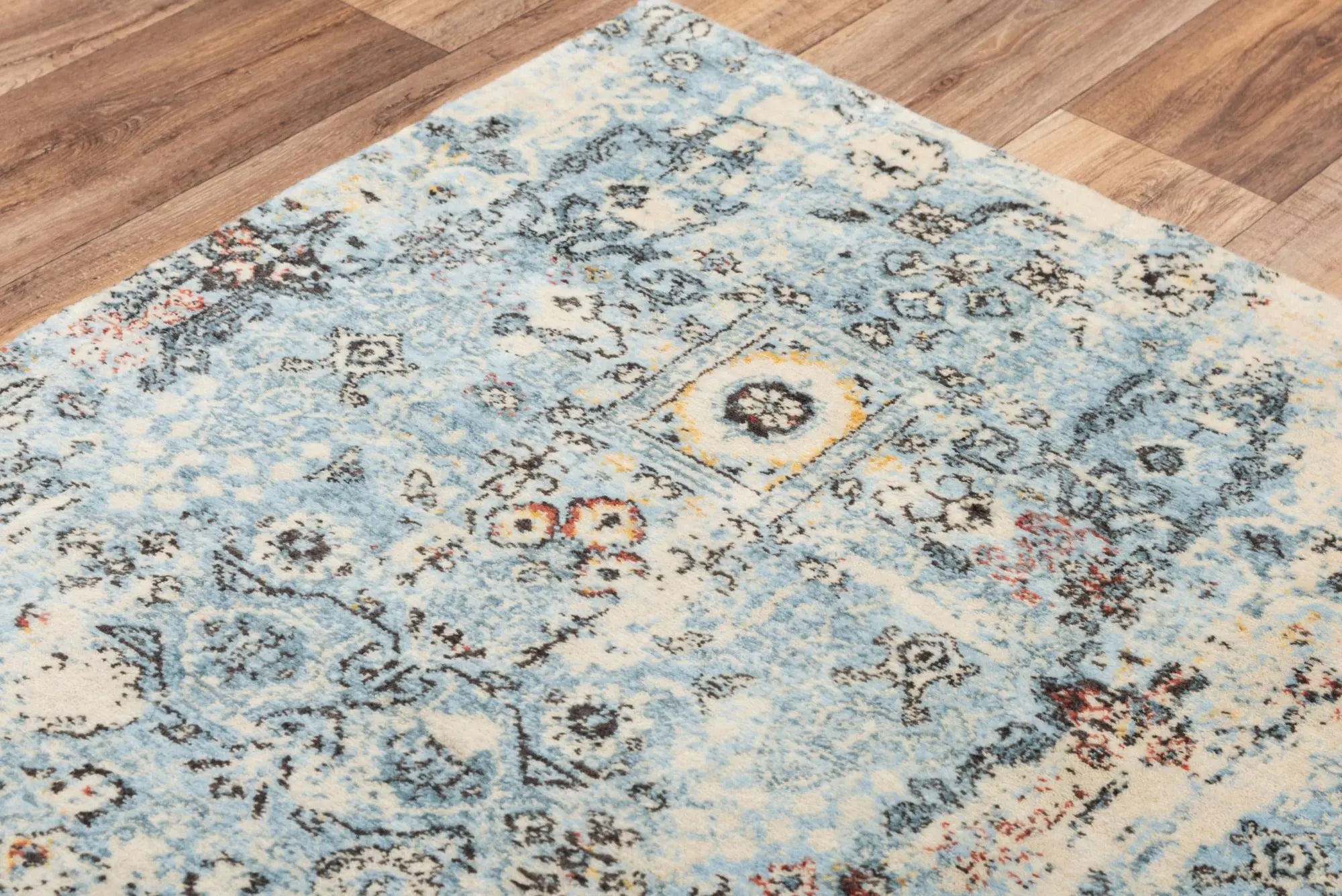 5' X 8' Blue Beige And Ivory New Zealand Lambs Wool Oriental Hand Carved Handmade Area Rug Homeroots Home Decor