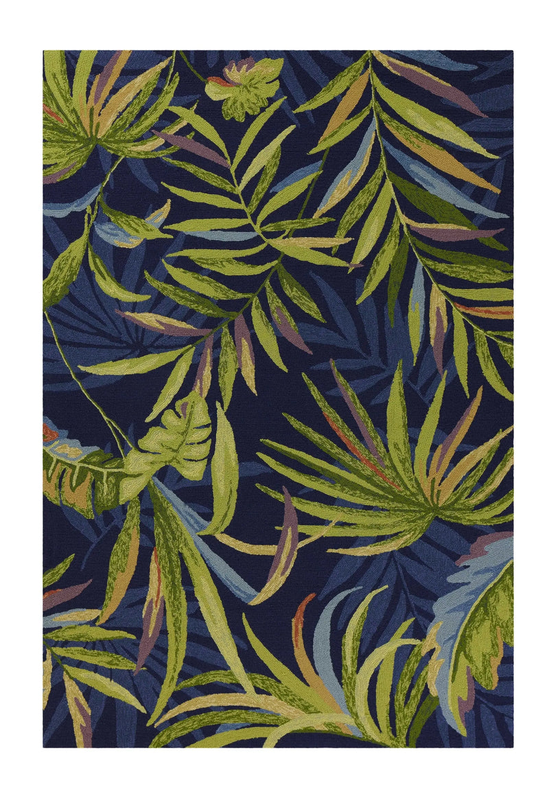 5' X 8' Blue Floral Indoor Outdoor Area Rug Homeroots Outdoor