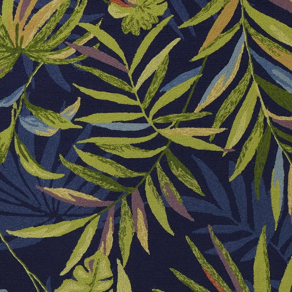 5' X 8' Blue Floral Indoor Outdoor Area Rug Homeroots Outdoor