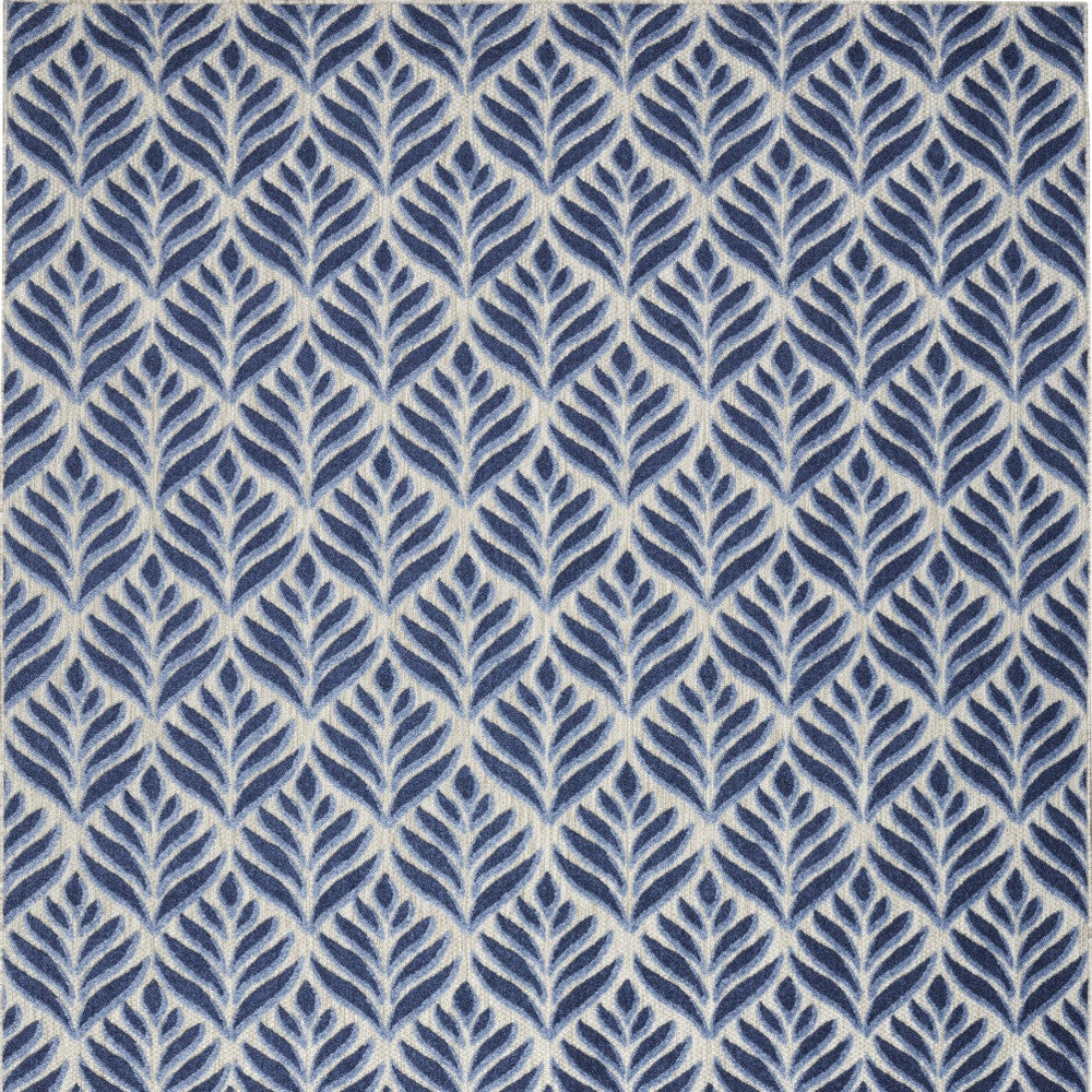 5' X 8' Blue Floral Stain Resistant Non Skid Area Rug Homeroots Outdoor