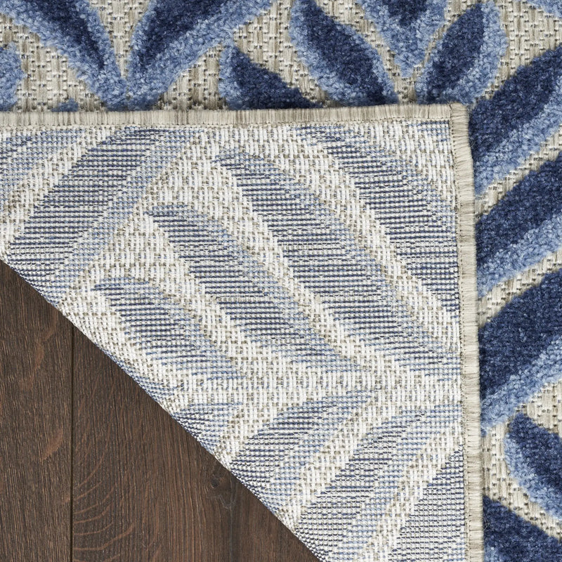 5' X 8' Blue Floral Stain Resistant Non Skid Area Rug Homeroots Outdoor