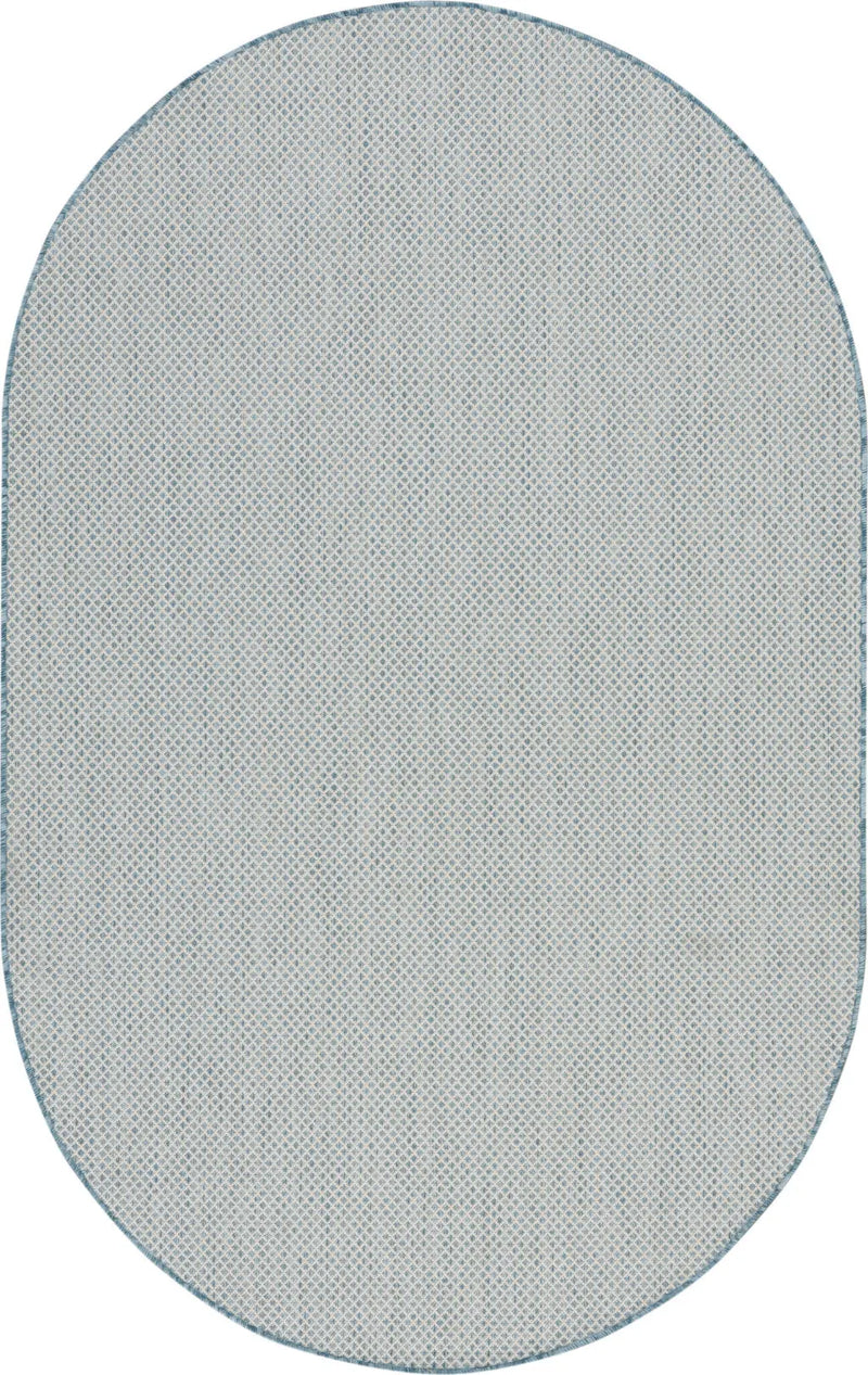 5' X 8' Blue Geometric Power Loom Area Rug Homeroots Outdoor