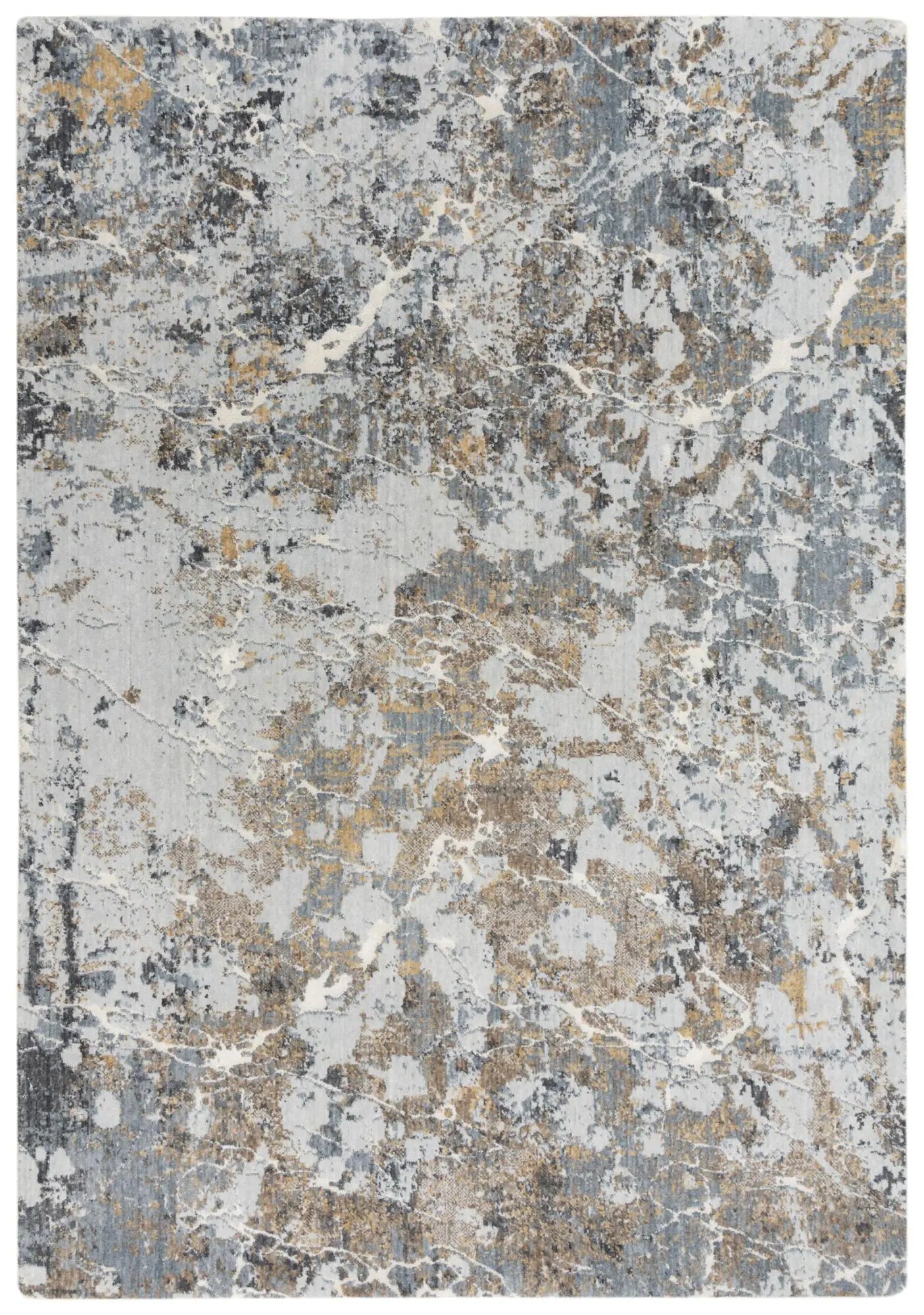 5' X 8' Blue Gray And Ivory Abstract Hand Carved Handmade Area Rug Homeroots Home Decor