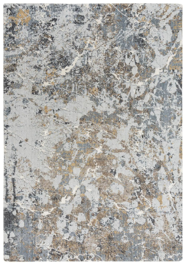 5' X 8' Blue Gray And Ivory Abstract Hand Carved Handmade Area Rug Homeroots Home Decor