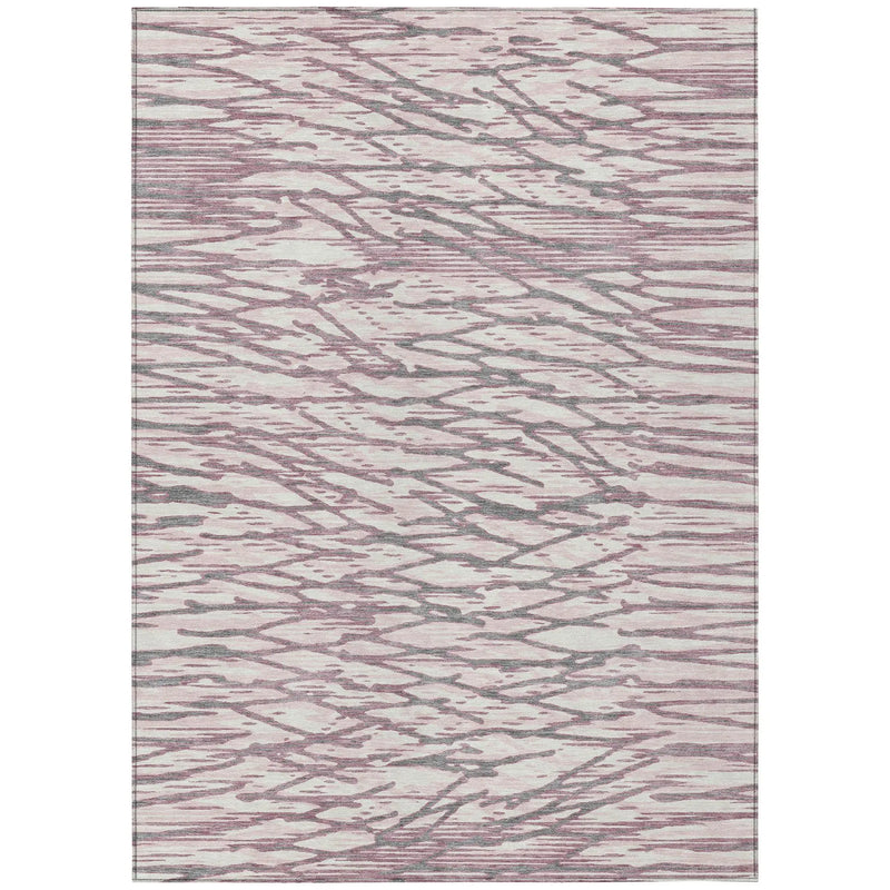 5' X 8' Blush And Pink Abstract Washable Indoor Outdoor Area Rug Homeroots Outdoor