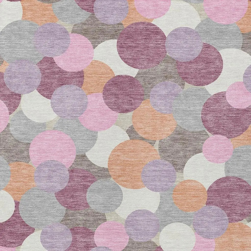 5' X 8' Blush And Pink Geometric Washable Indoor Outdoor Area Rug Homeroots Outdoor