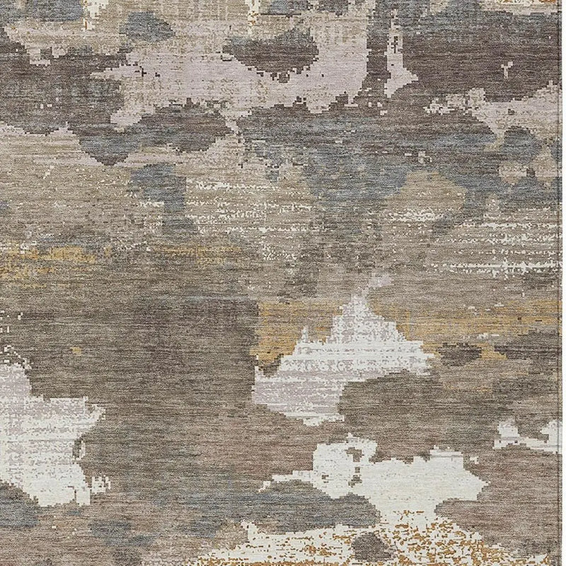 5' X 8' Brown And Beige Abstract Washable Indoor Outdoor Area Rug Homeroots Outdoor