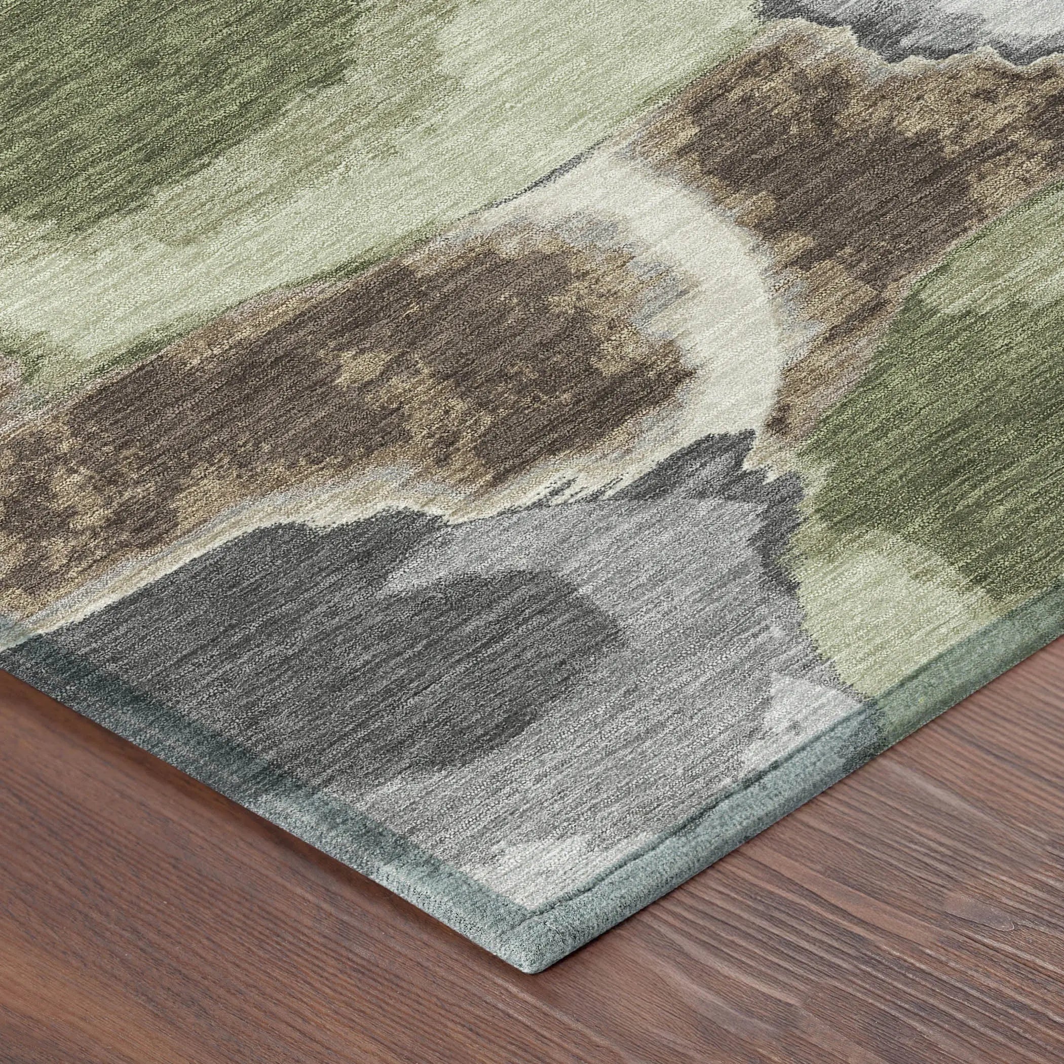 5' X 8' Brown And Beige Abstract Washable Indoor Outdoor Area Rug Homeroots Outdoor