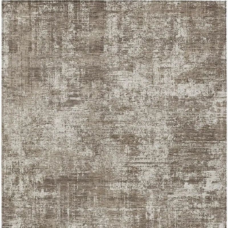 5' X 8' Brown And Beige Abstract Washable Indoor Outdoor Area Rug Homeroots Outdoor