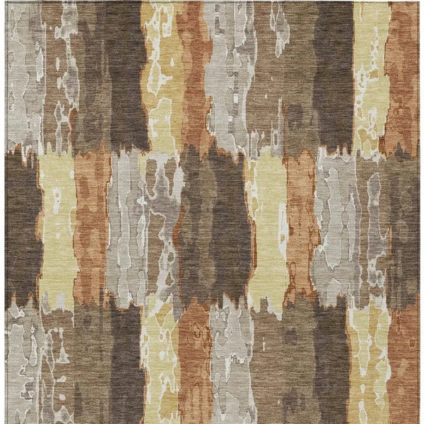 5' X 8' Brown And Beige Abstract Washable Indoor Outdoor Area Rug Homeroots Outdoor